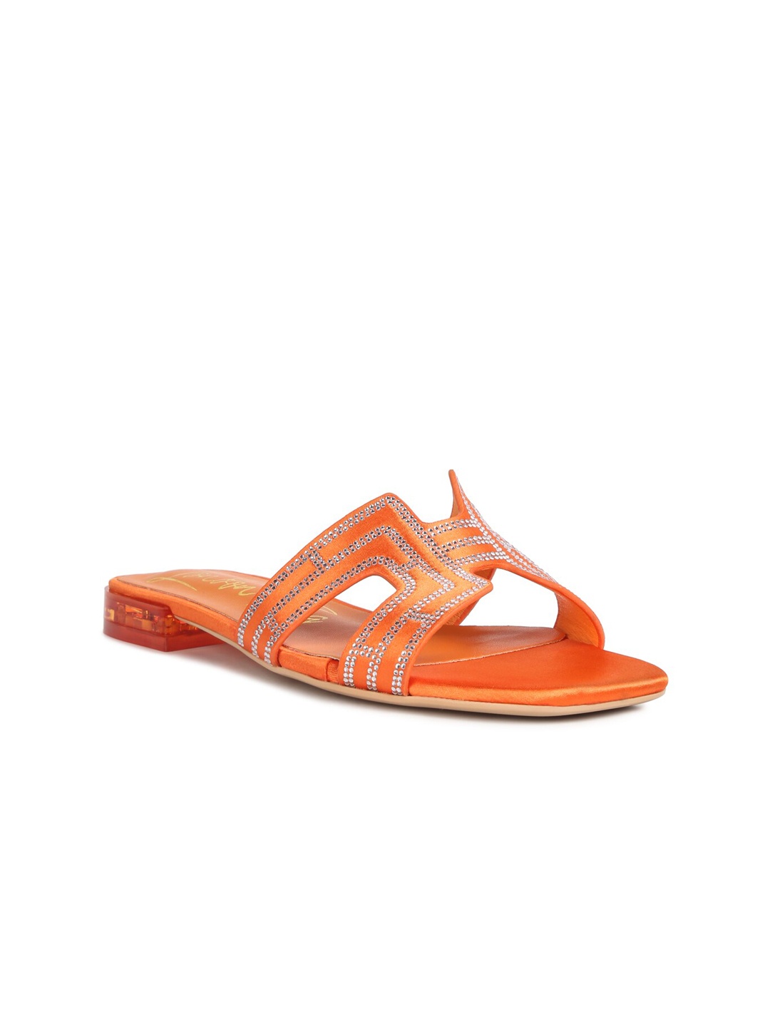 

London Rag Women Embellished Party Block Heels, Orange