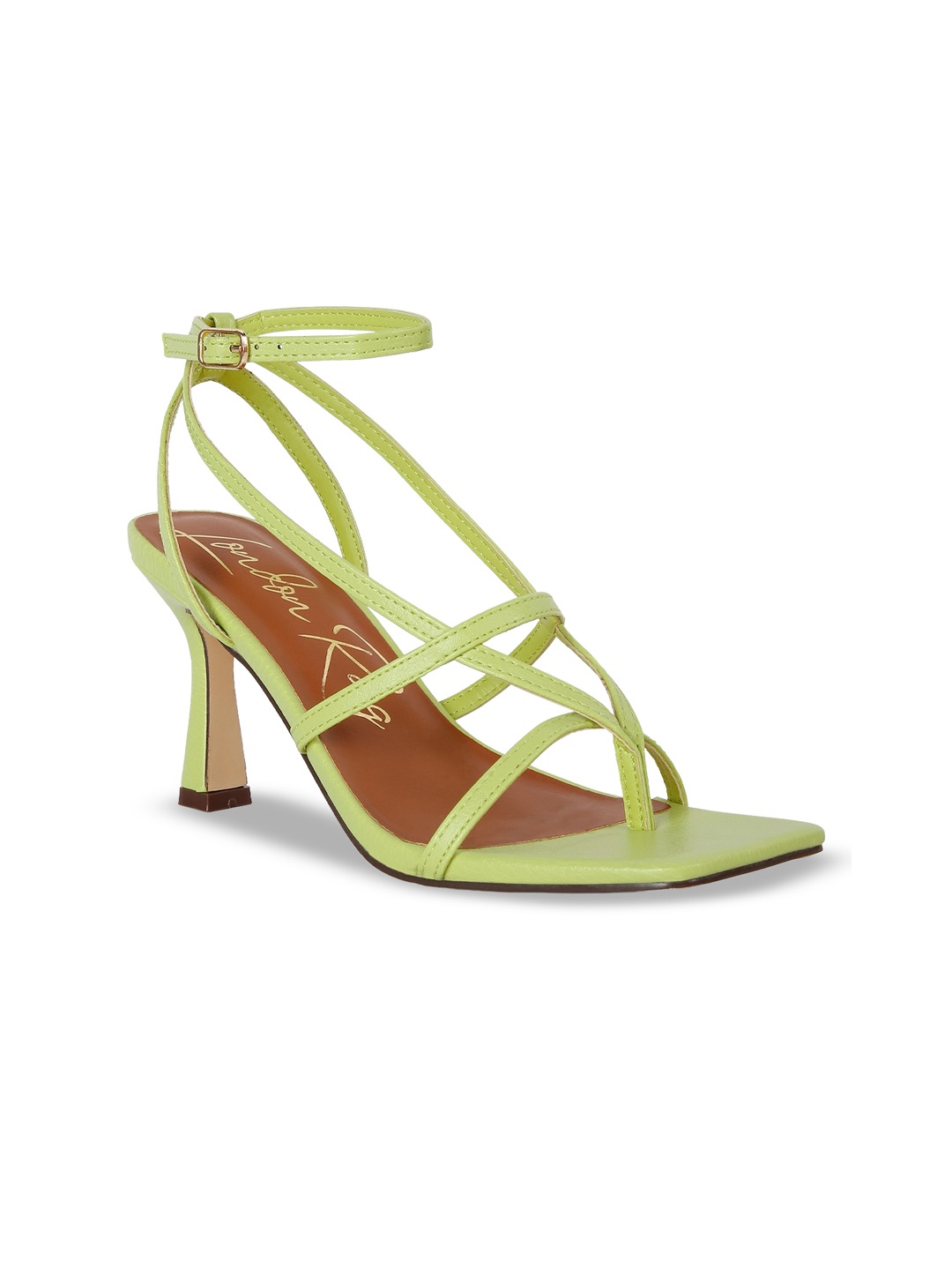 

London Rag Women Ankle Loop Stiletto Heels, Green