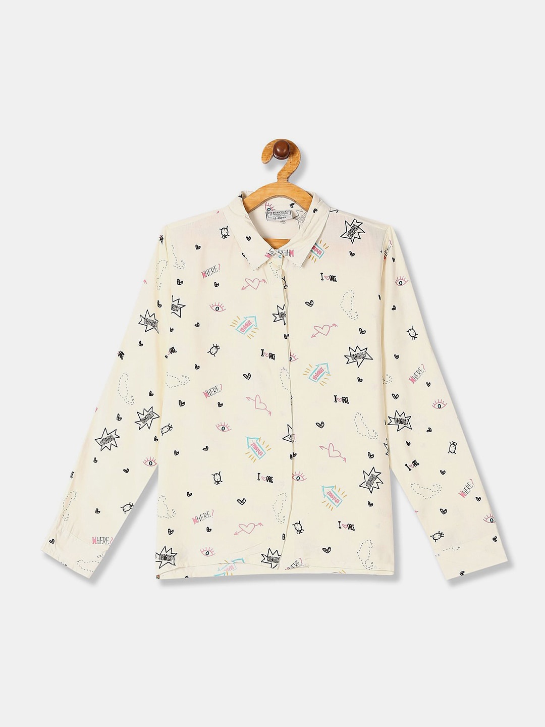 

V-Mart Floral Print Shirt Style Top, White