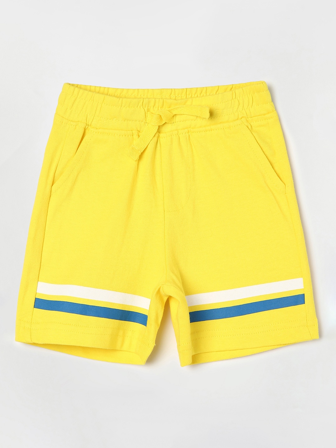 Juniors by Lifestyle Boys Mid-Rise Striped Cotton Shorts, Yellow