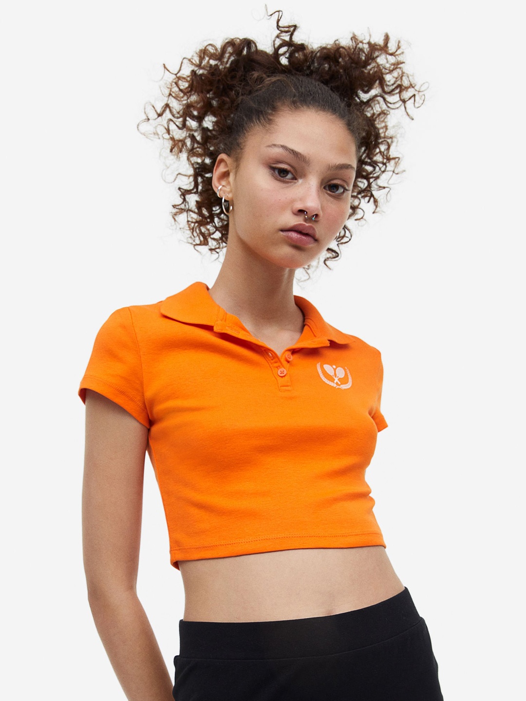 

H&M Women Polo Shirt, Orange