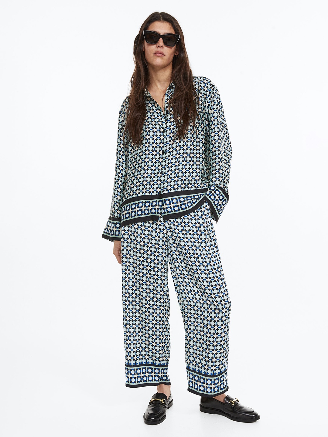 

H&M Women Patterned Shirt, Blue