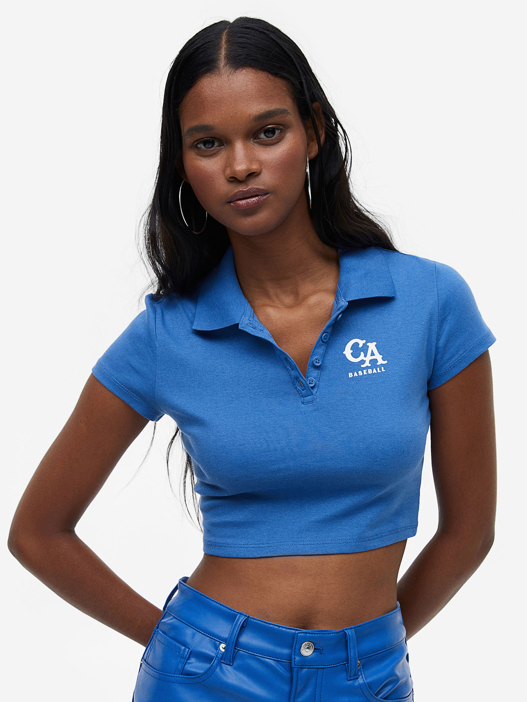 

H&M Women Polo Shirt, Blue