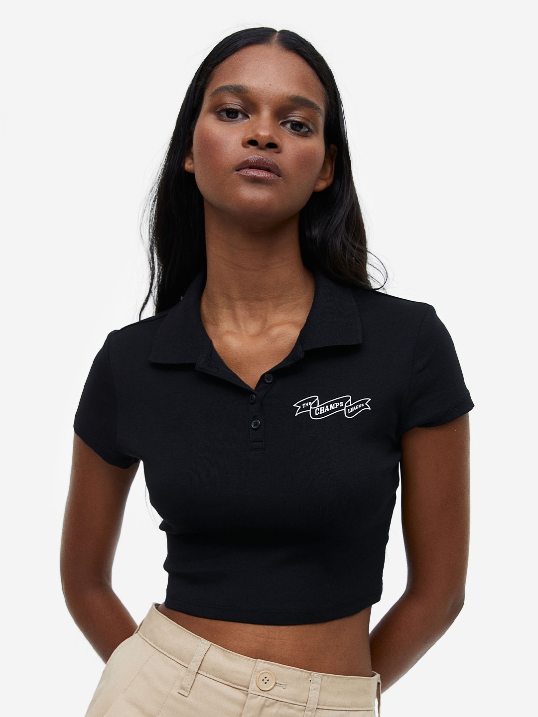 

H&M Women Polo Shirt, Black