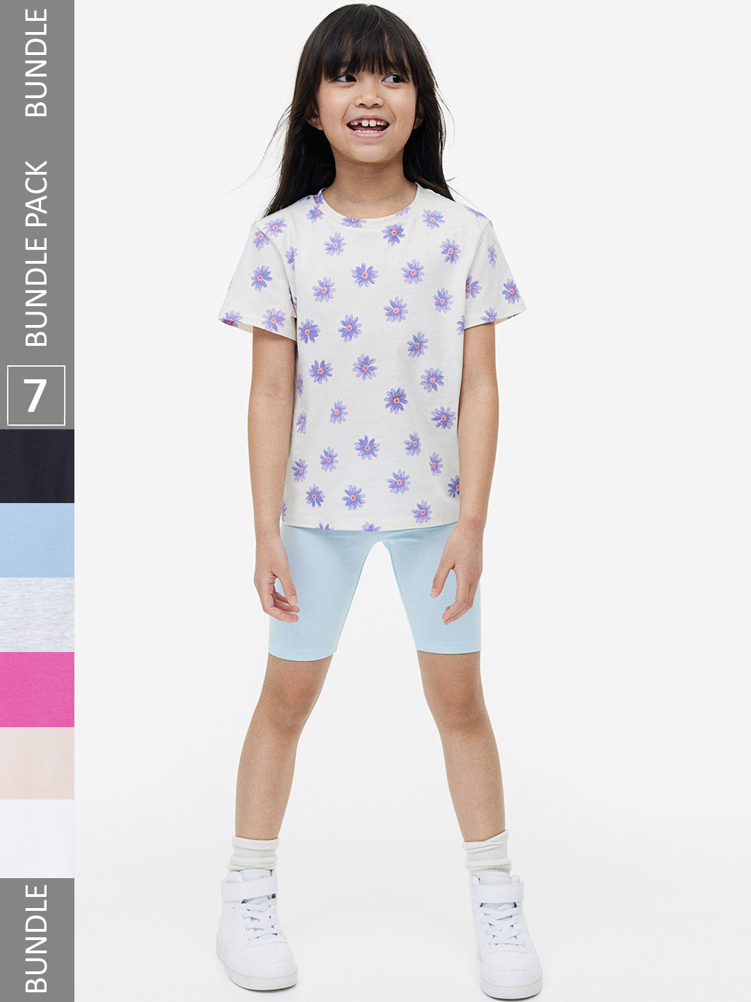 

H&M Girls 7-Pack Cycling Shorts, Blue