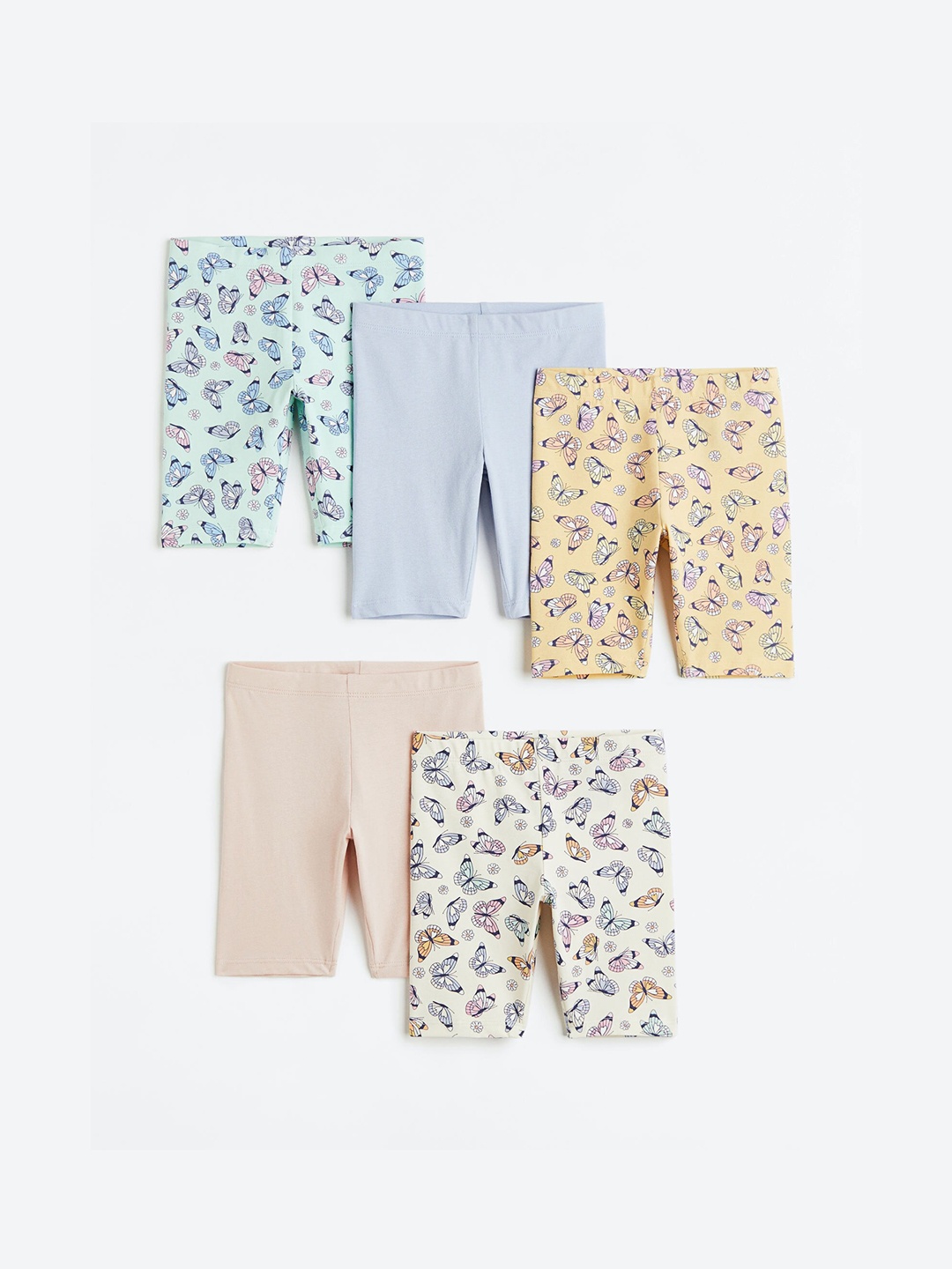

H&M Girls 5-Pack Cycling Shorts, Beige