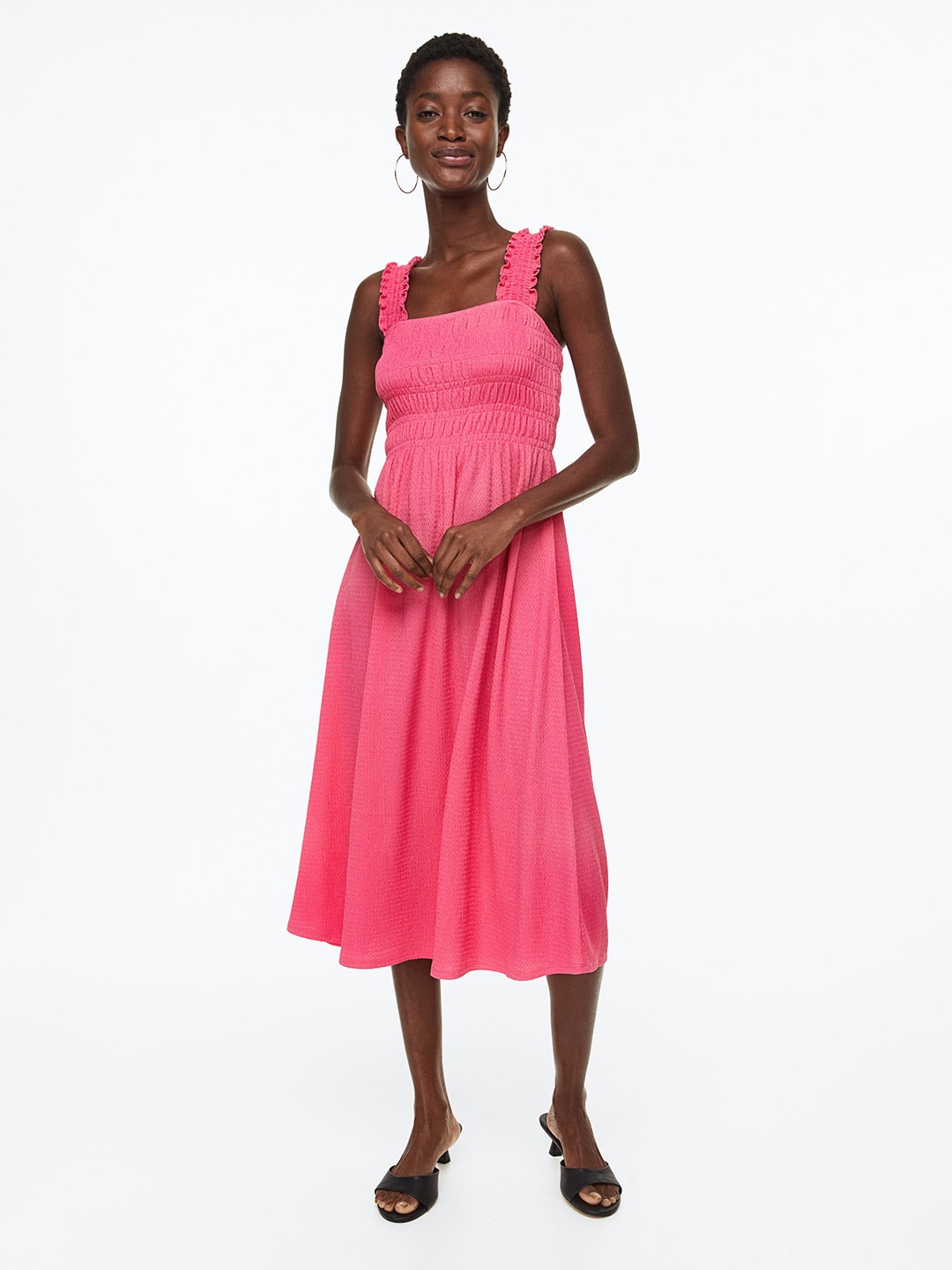 

H&M Women Smocked Dress, Pink