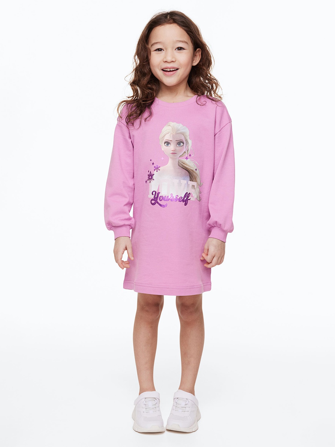 

H&M Girls Elsa Printed Sweatshirt Dress, Pink