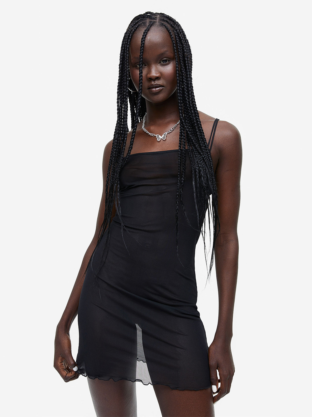 

H&M Open-Backed Mesh Dress, Black