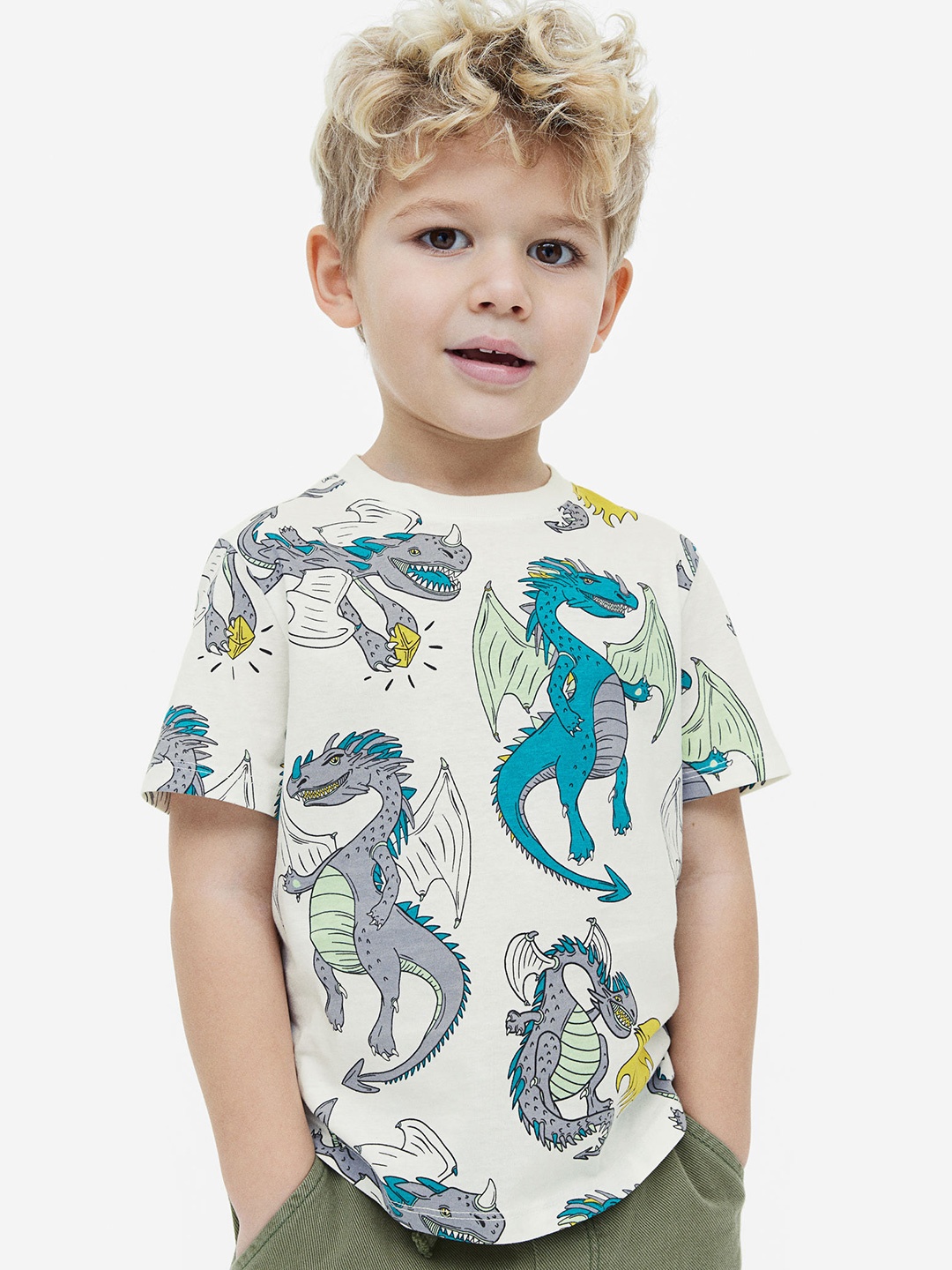 

H&M Boys Cotton T-Shirt, White