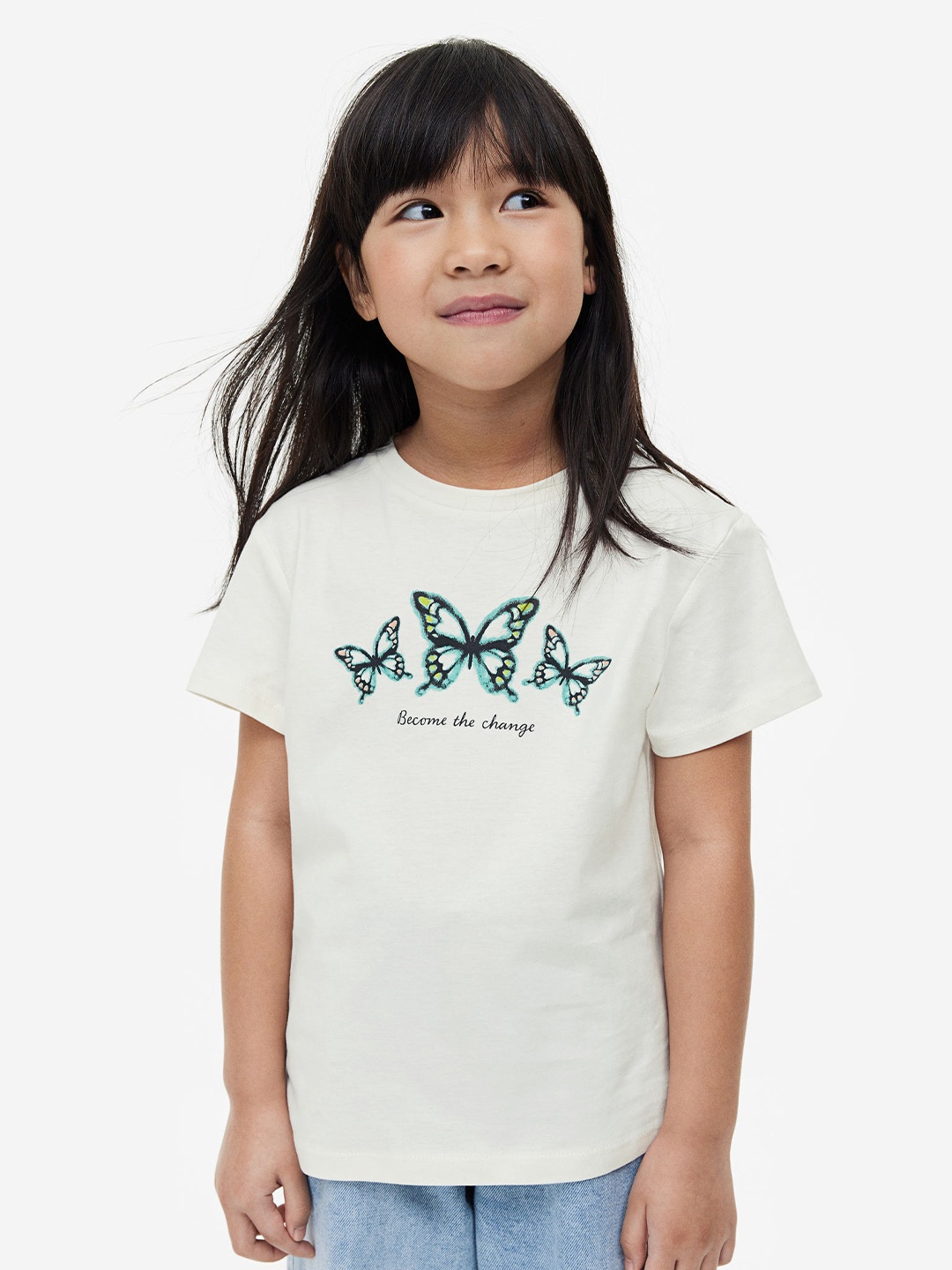 

H&M Girls Printed T-Shirt, White