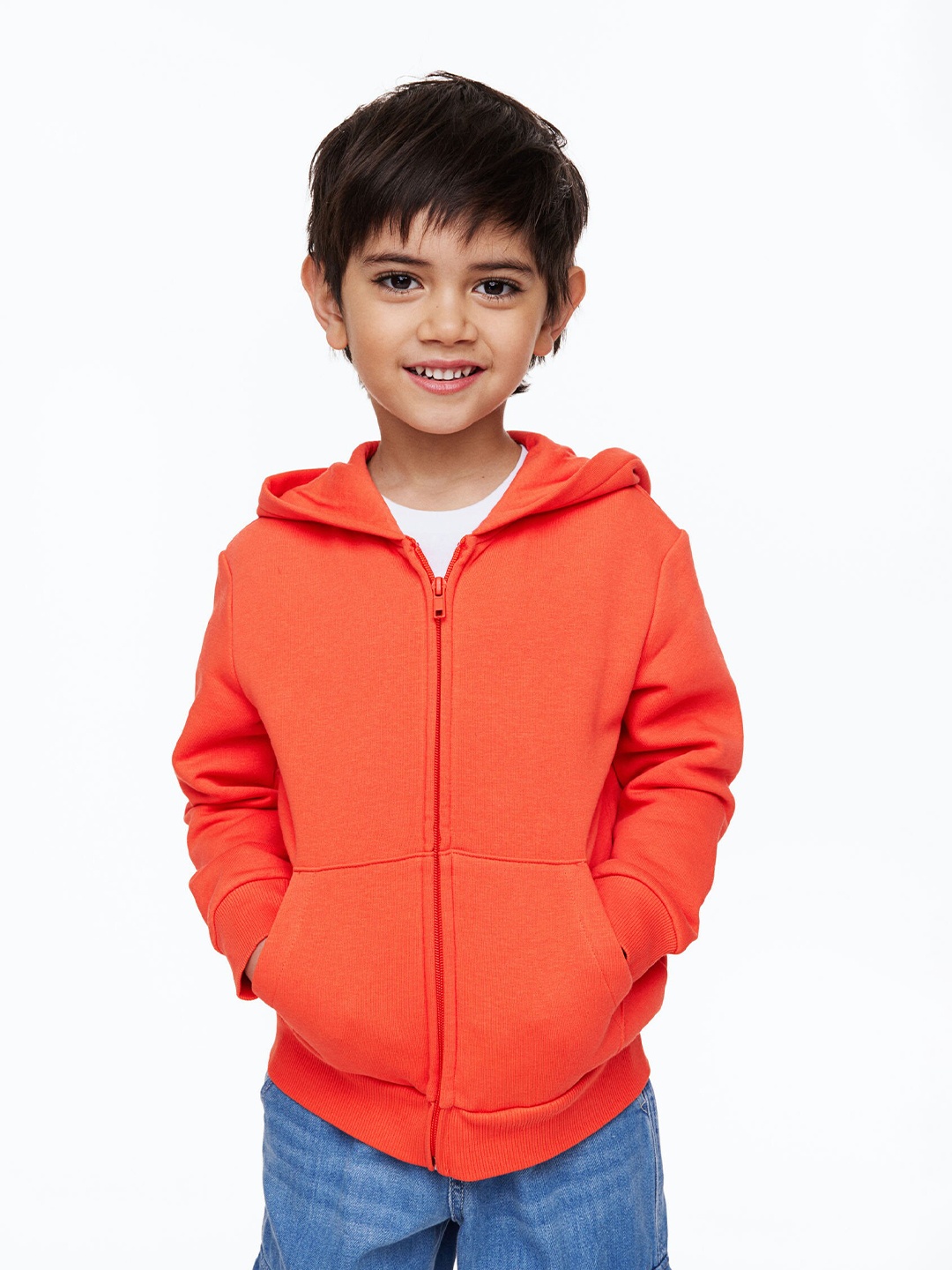 

H&M Boys Zip-Through Hoodie, Orange