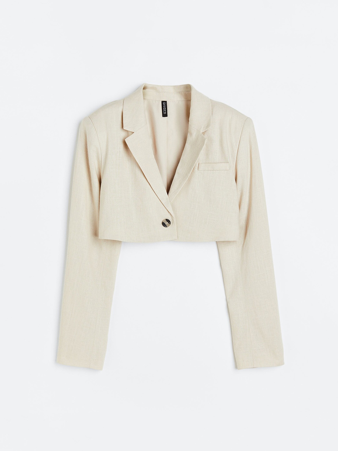 

H&M Women Cropped Blazer, Beige