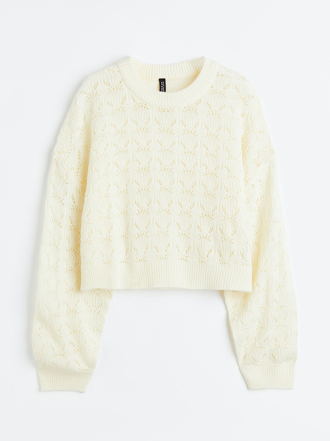 

H&M Women Pointelle-Knit Acrylic Jumper, Off white