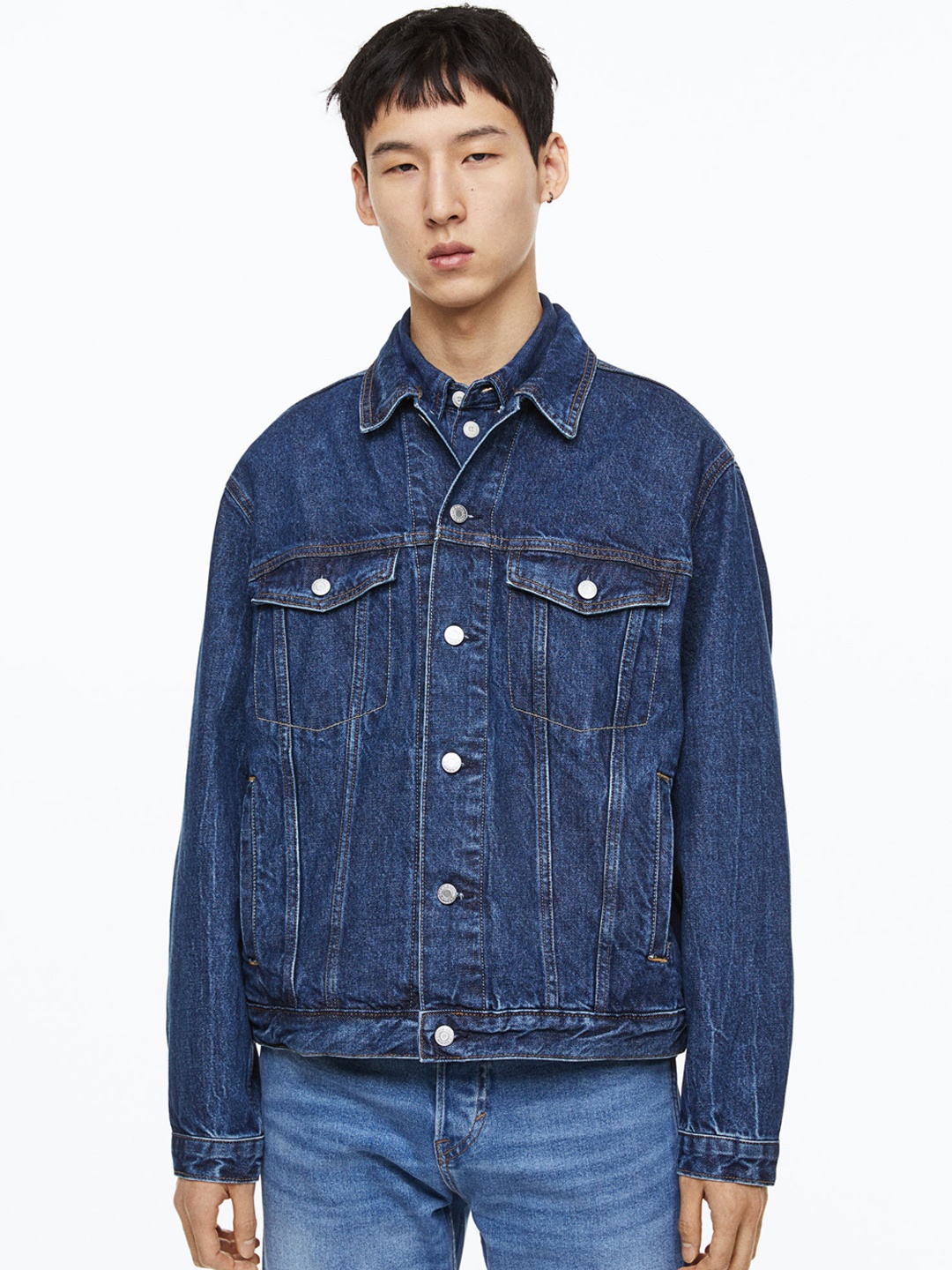 

H&M Men Regular Fit Denim Jacket, Blue