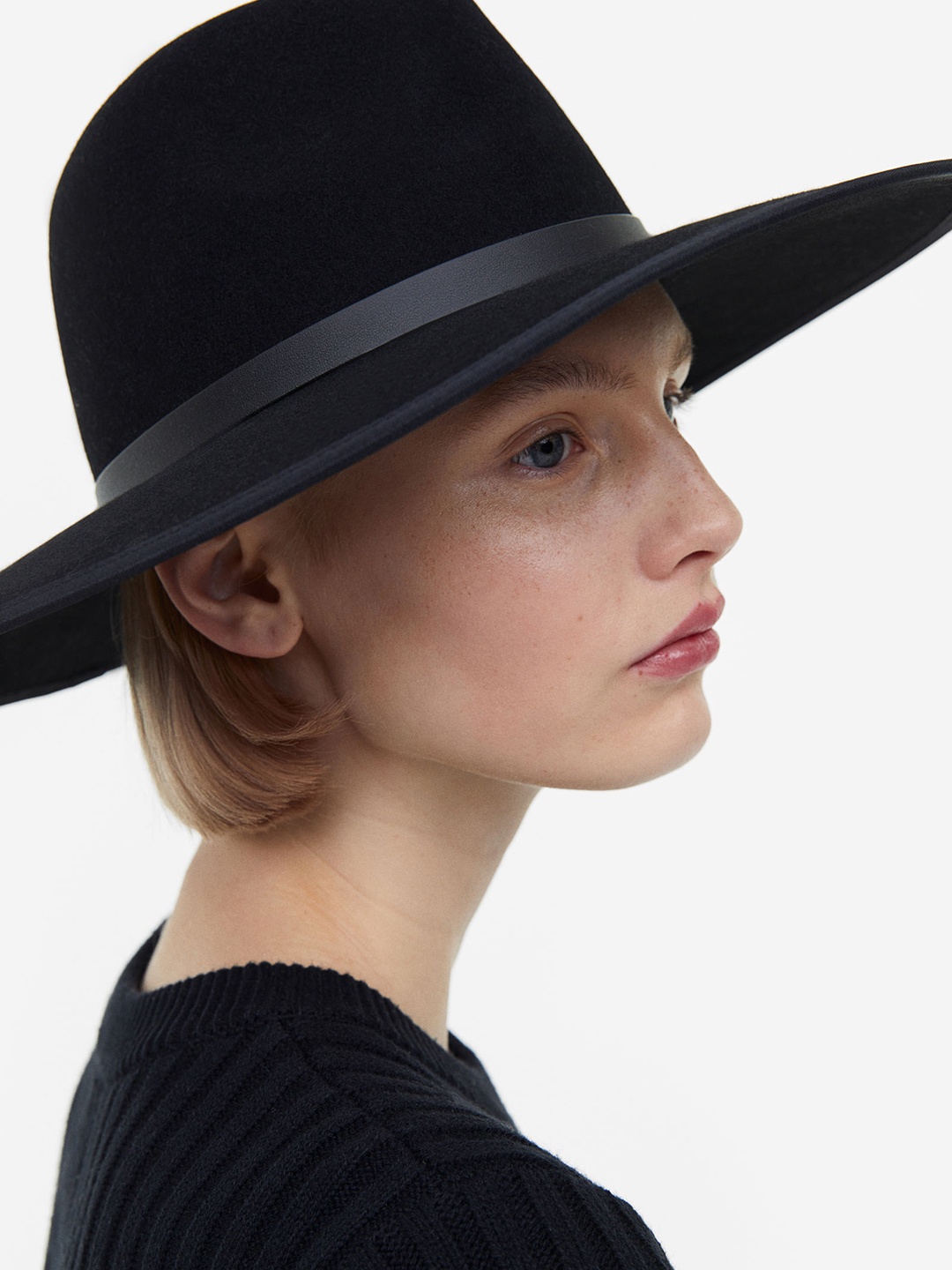 

H&M Women Felted Wool Hat, Black