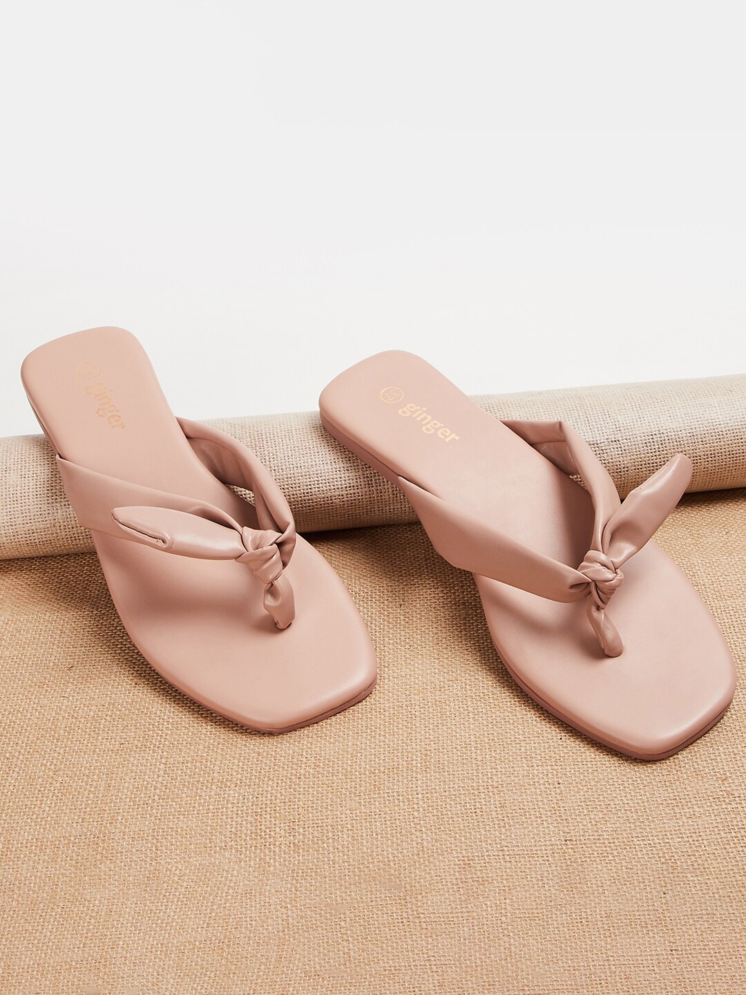 

Ginger by Lifestyle Knot Detail Thong Flip-Flops, Rose