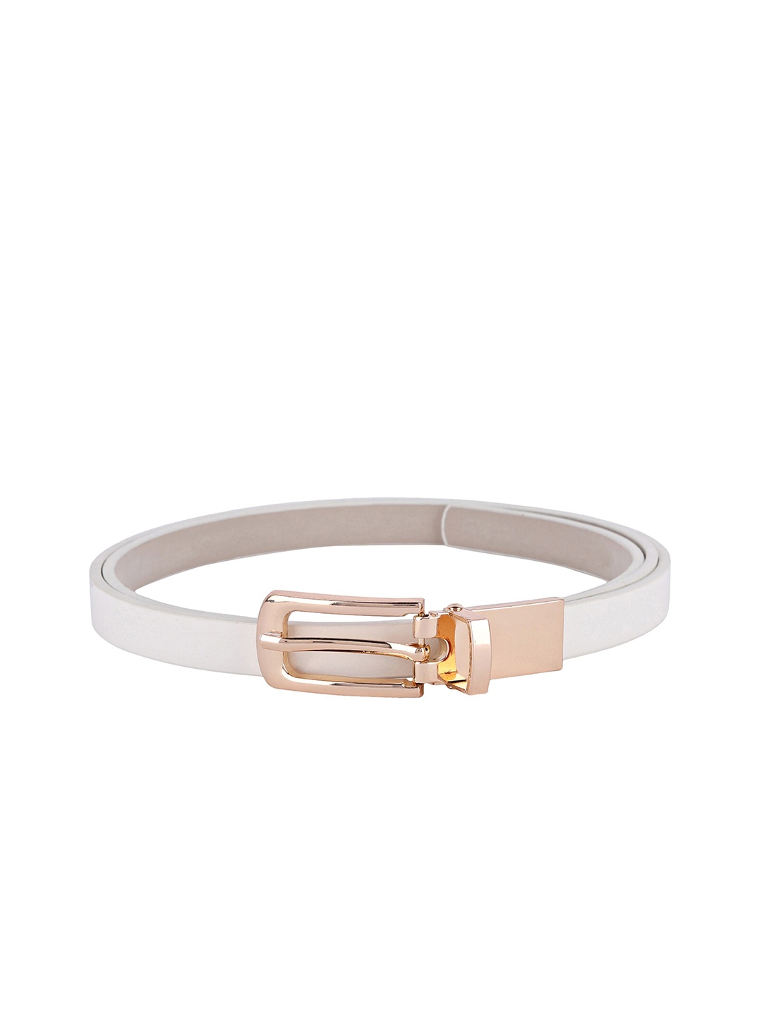 

Lino Perros Women Solid Tang Slim Belt, White