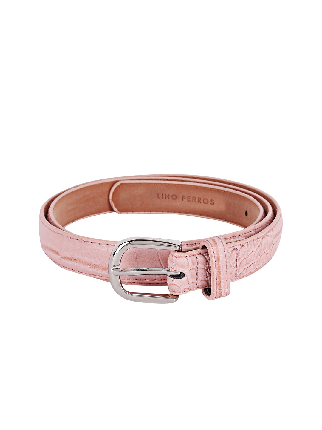 

Lino Perros Women Textured Slim Belt, Pink
