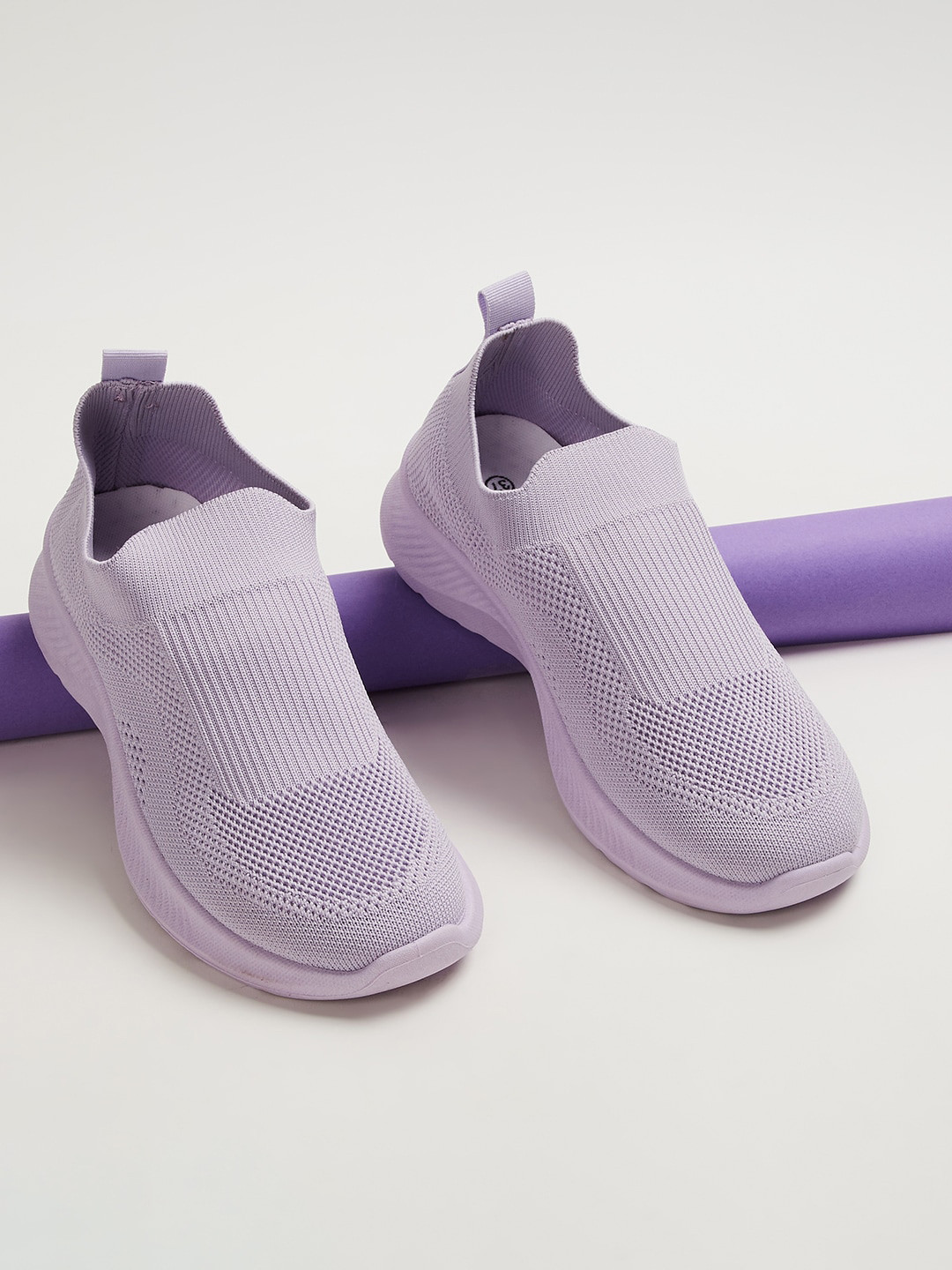 

Ginger by Lifestyle Women Woven Design Textile Slip-On Sneakers, Purple