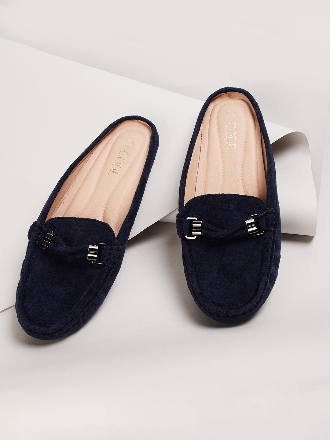 

CODE by Lifestyle Women Buckle Detail Mules, Navy blue