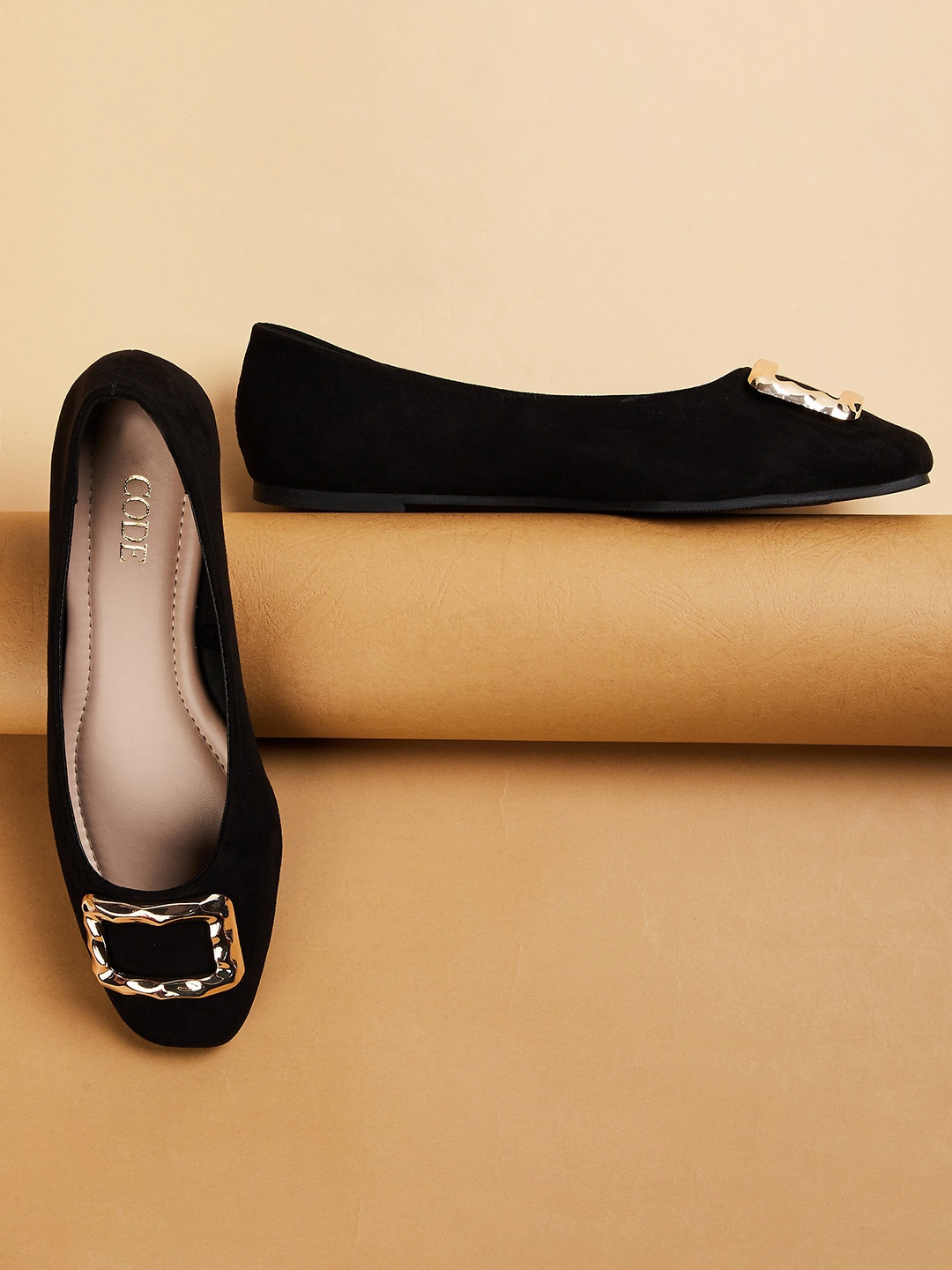 

CODE by Lifestyle Women Buckle Detail Ballerinas, Black