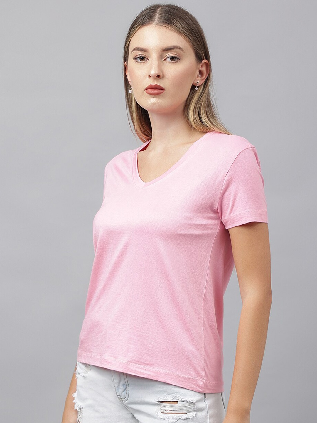 

COLOR CAPITAL Women Round Neck T-shirt, Pink