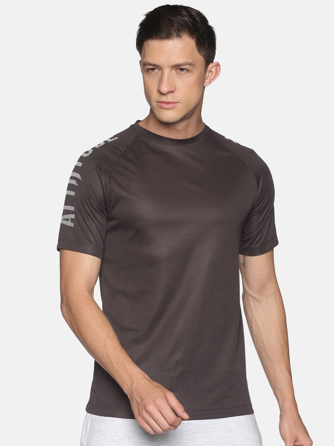 

ATTIITUDE Men Round Neck T-shirt, Charcoal