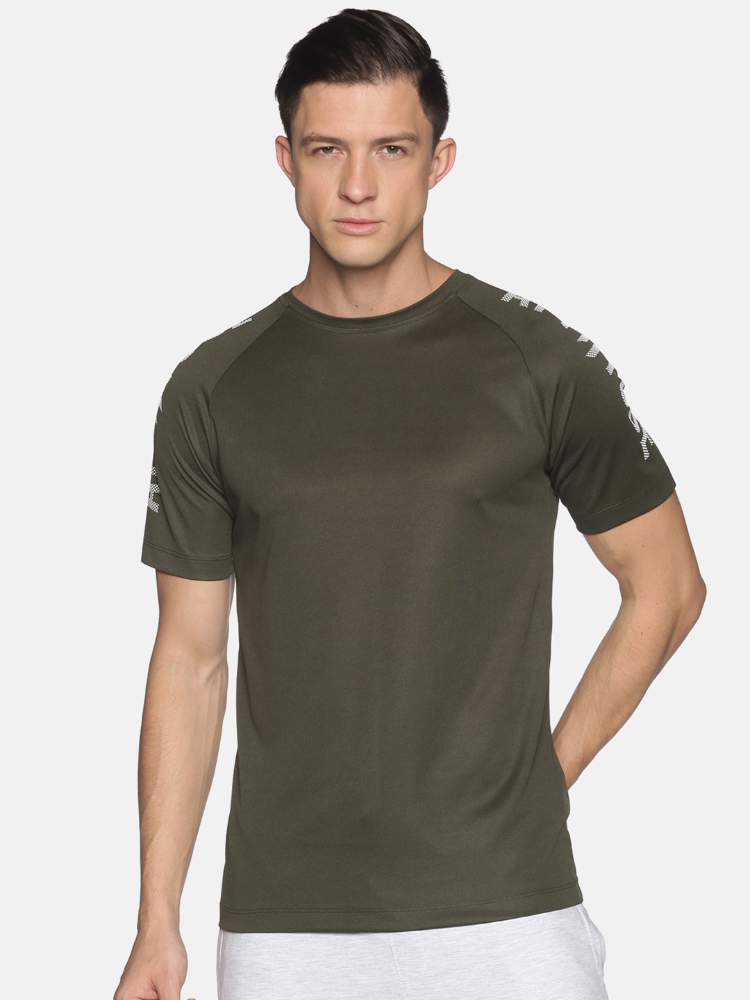

ATTIITUDE Men Typography Printed Raglan Sleeves T-shirt, Olive