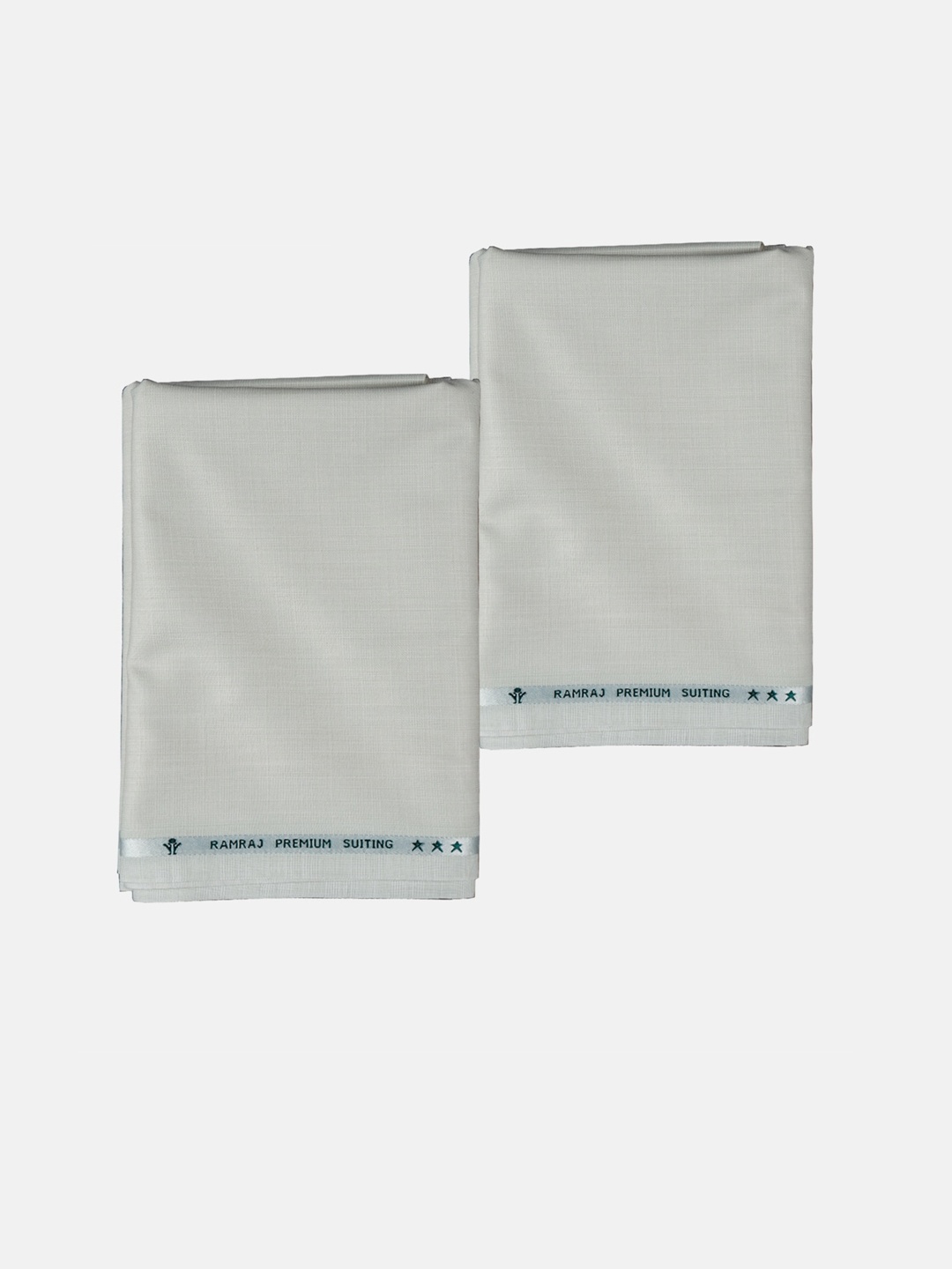 

Ramraj Men Pack Of 2 Woven Design Cotton Trouser Clothing Fabric, Off white
