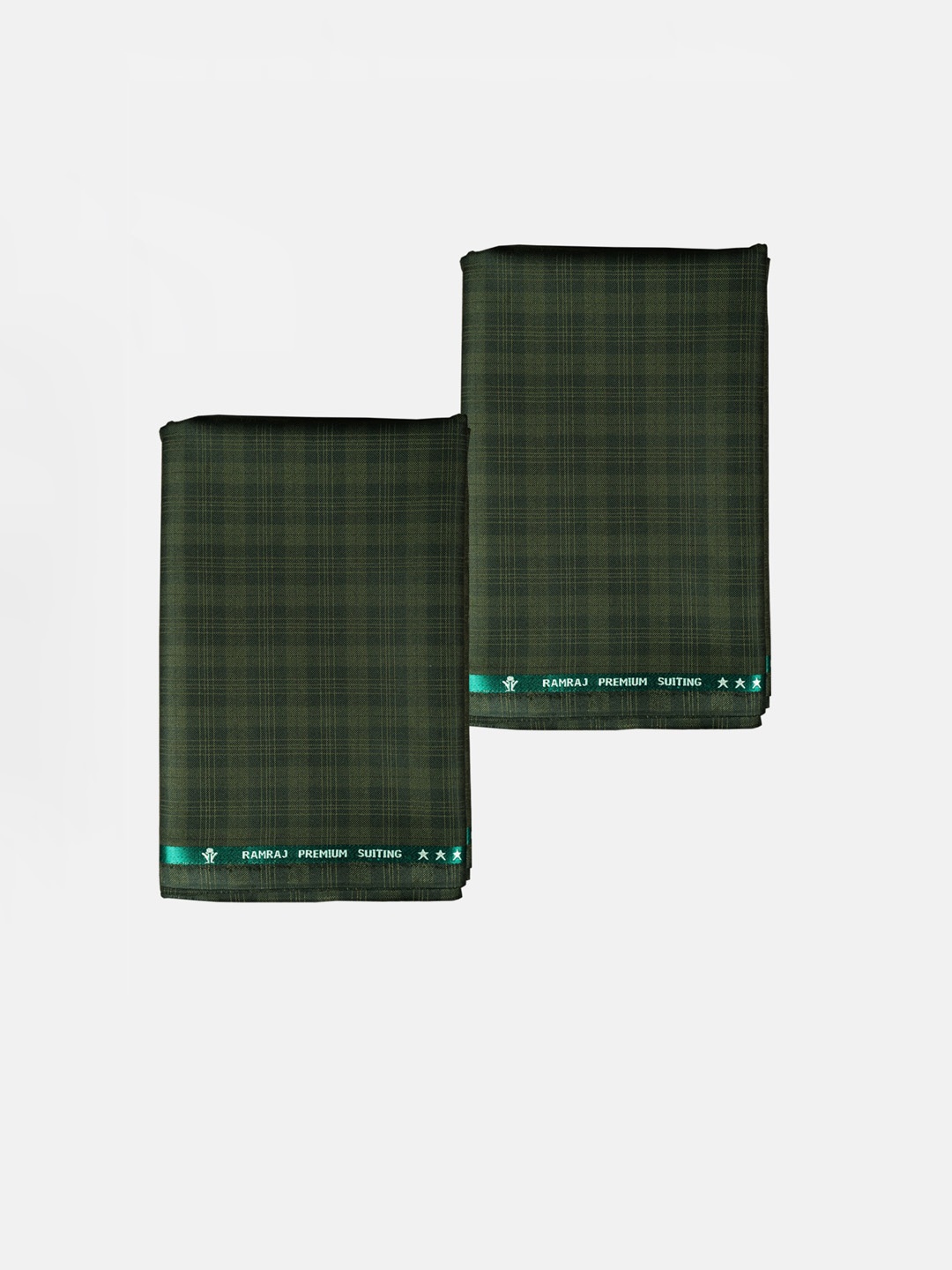 

Ramraj Men Pack Of 2 Checked Trouser Unstitched Fabric, Green