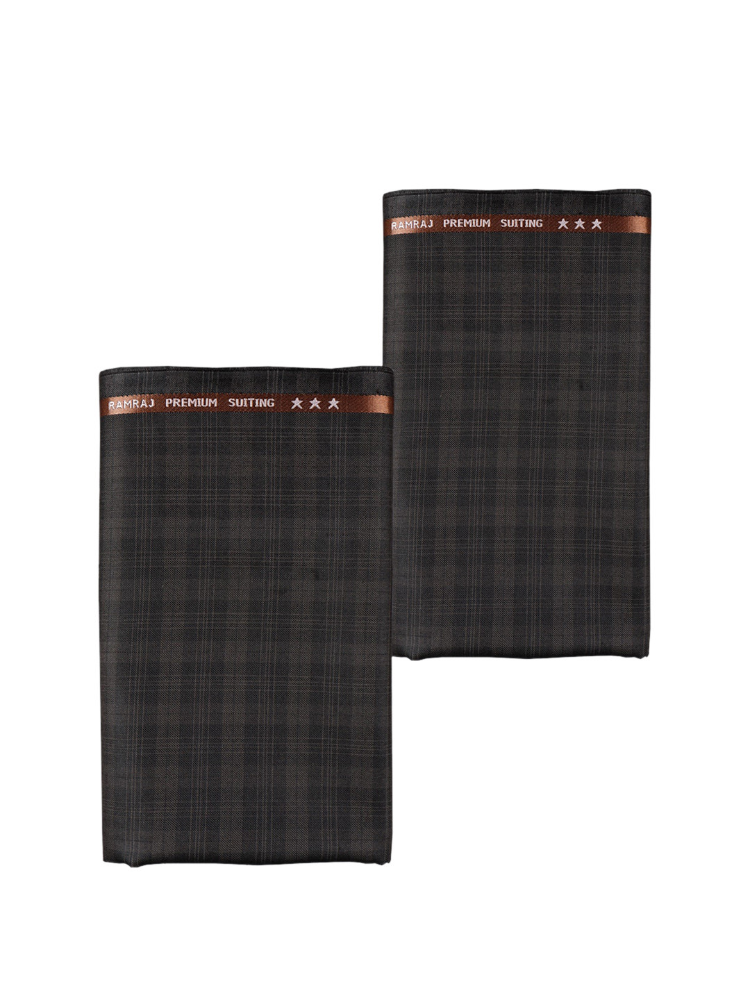 

Ramraj Men Pack Of 2 Checked Trouser Clothing Fabrics, Brown