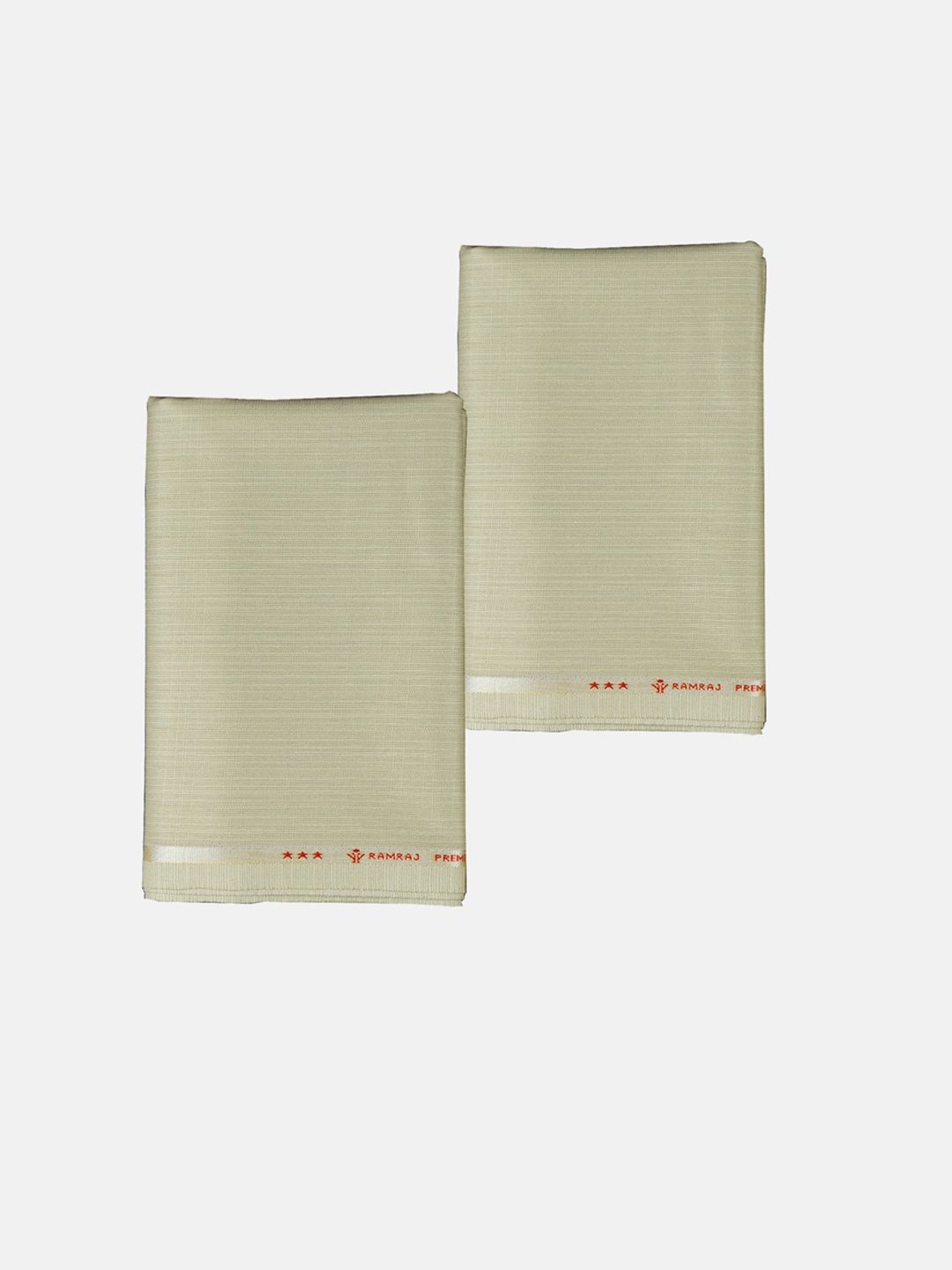 

Ramraj Men Pack Of 2 Woven Design Unstitched Trouser Clothing Fabric, Cream