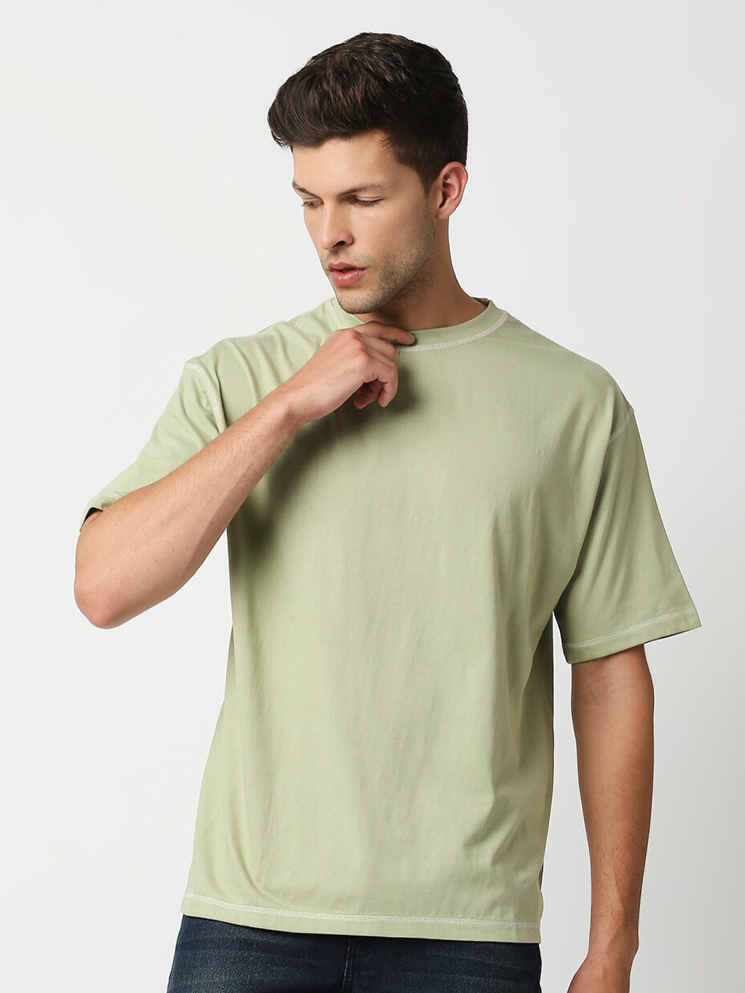 

Blamblack Men Cotton T-shirt, Green