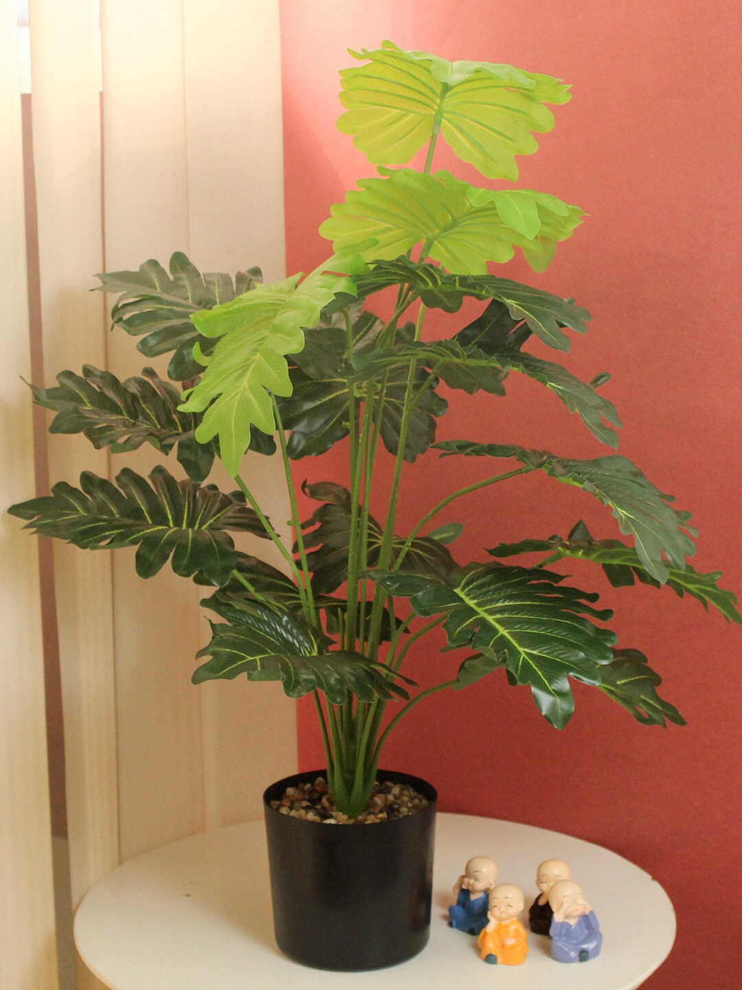

TIED RIBBONS Green & Black Artificial Monstera Plants With Pot