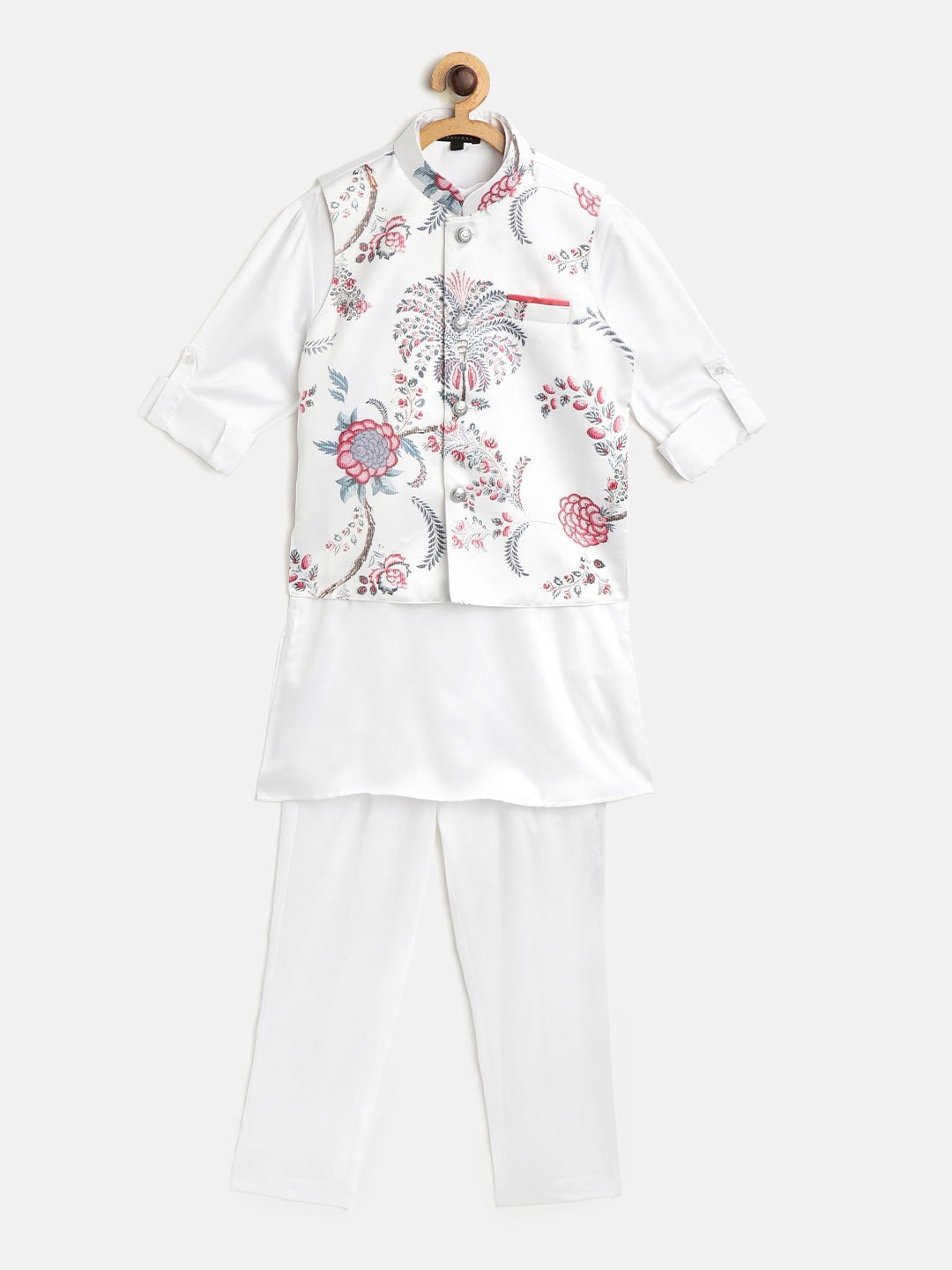 

Readiprint Fashions Boys Mandarin Collar Kurta with Pyjamas, White