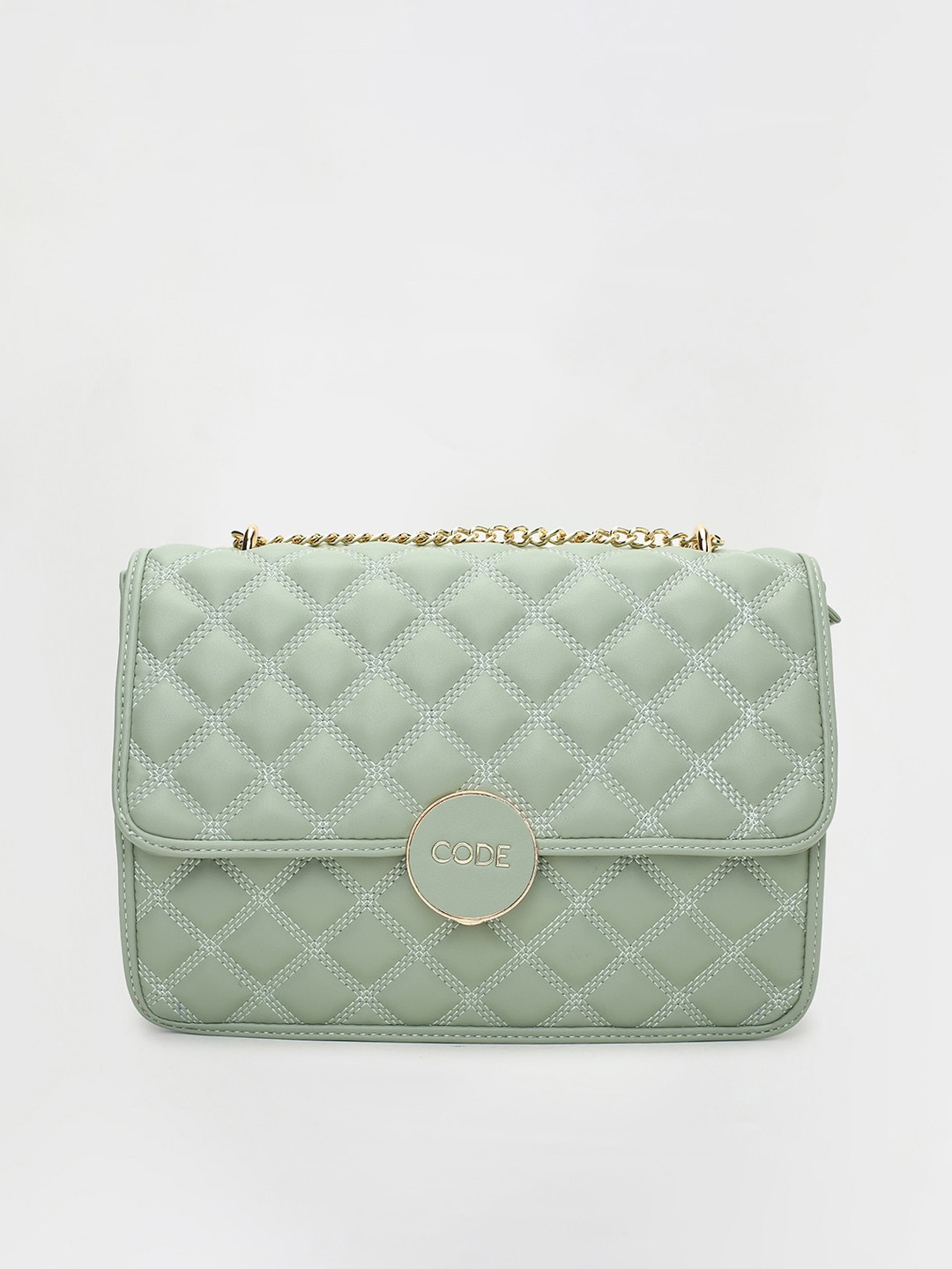

CODE by Lifestyle Textured Quilted Structured Sling Bag, Green