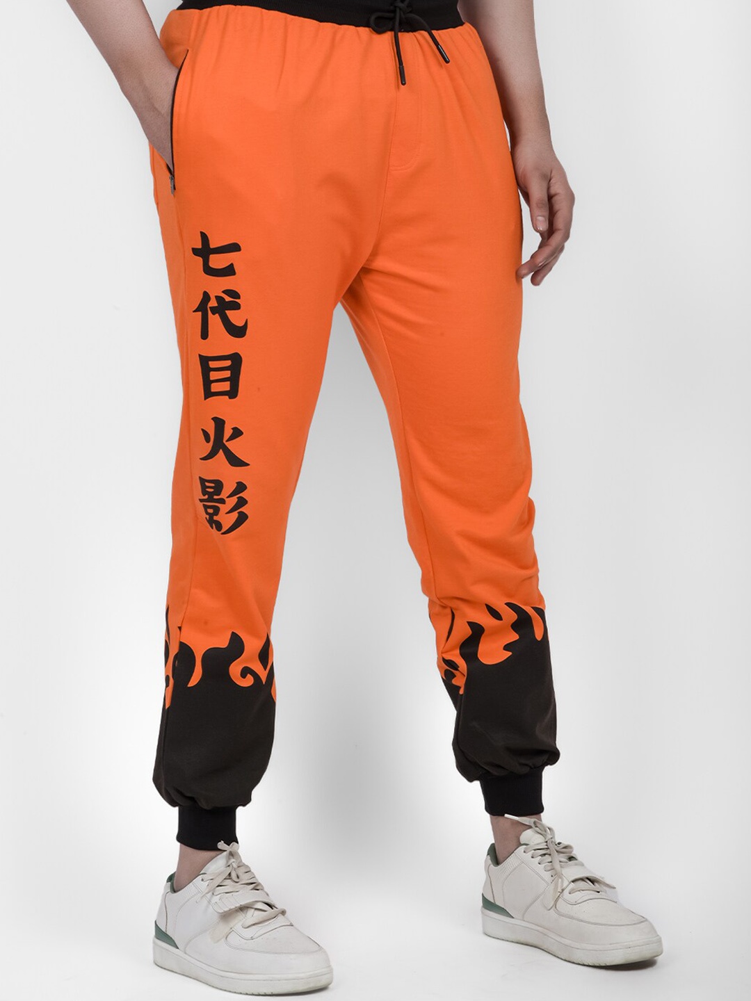 

COMICSENSE Men Naruto Anime Shinobi Printed Jogger, Orange