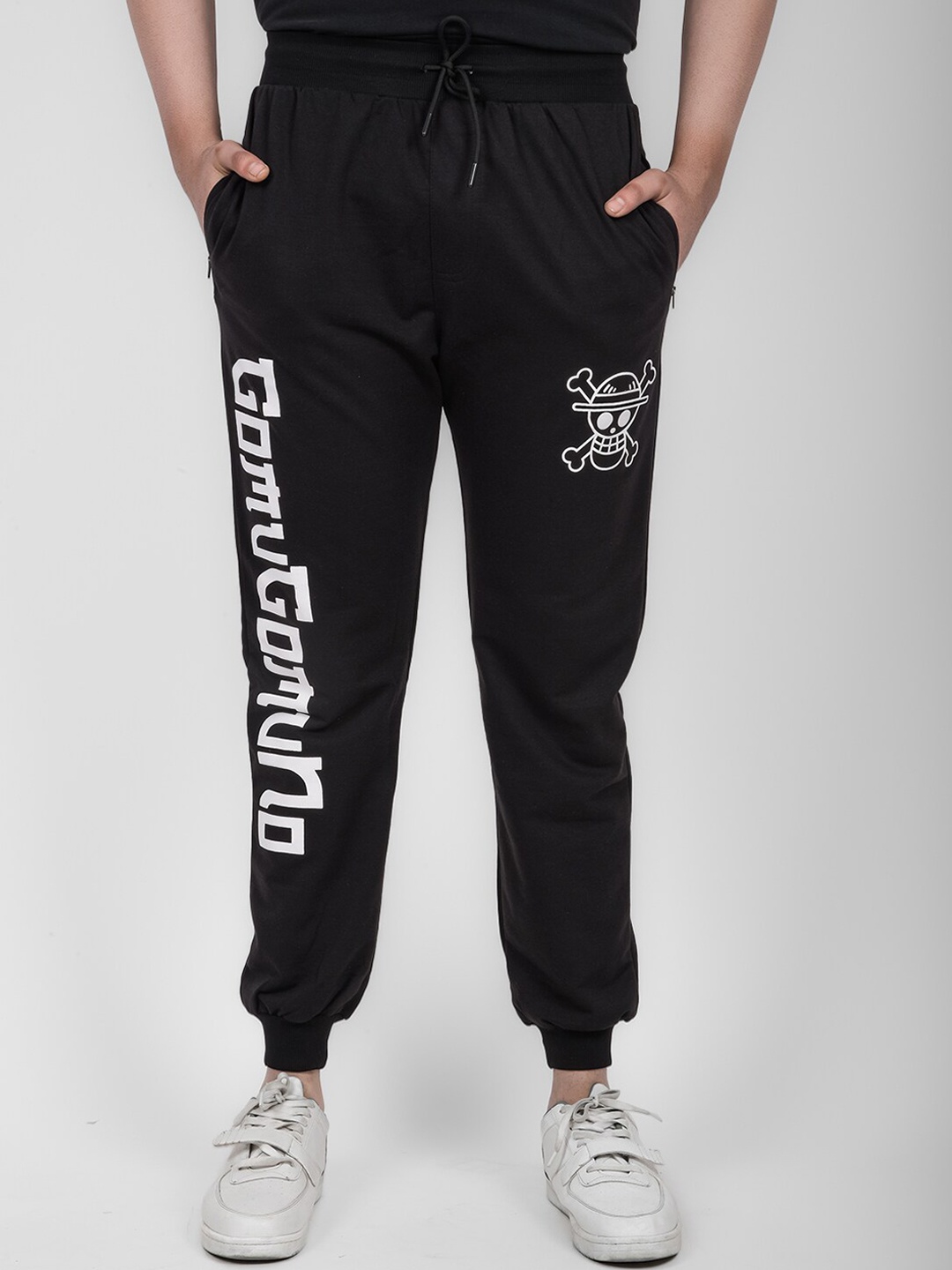 

COMICSENSE Men One Piece Anime Gomu Gomu No Printed Jogger, Black
