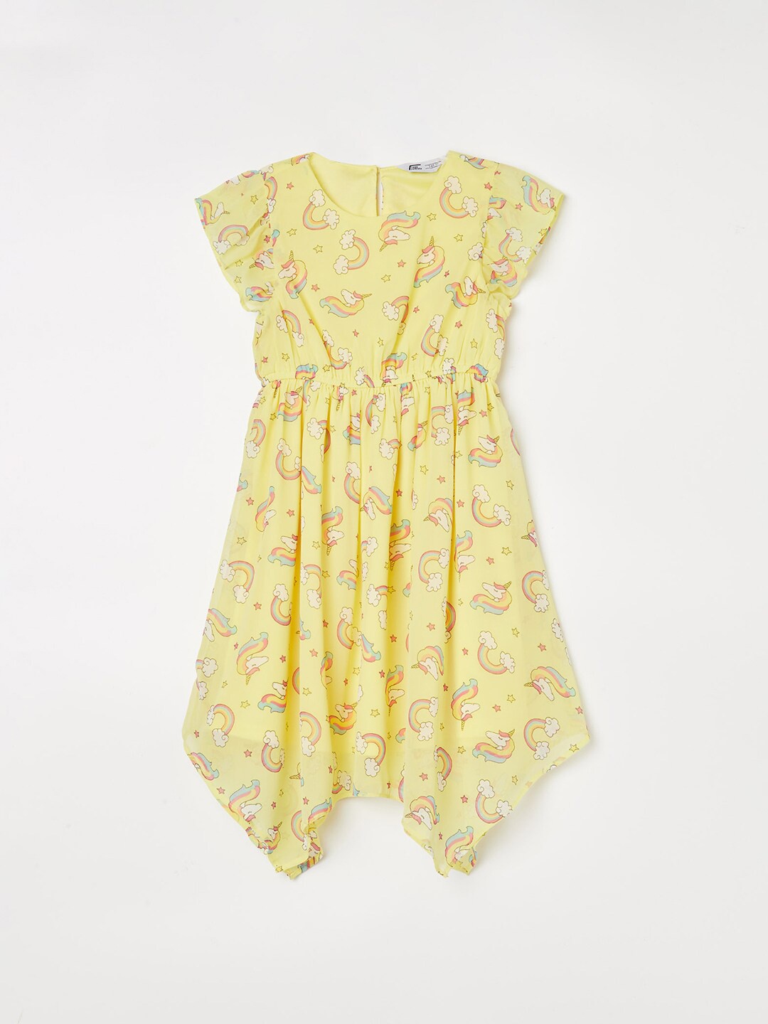 

Fame Forever by Lifestyle Girls Conversational Printed Fit And Flare Dress, Yellow