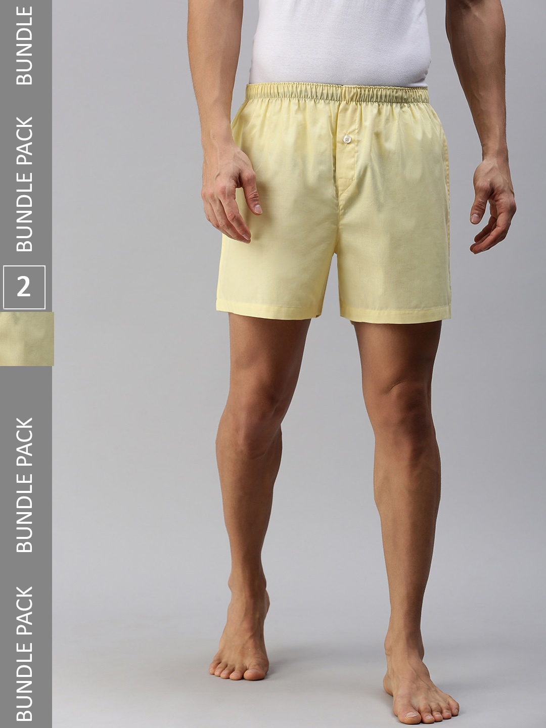 

Ramraj Men Pack Of 2 Pure Cotton Boxers, Yellow