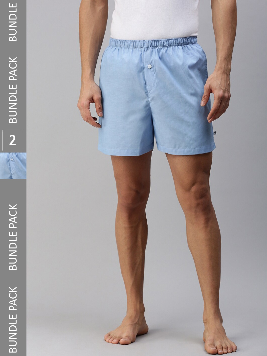 

Ramraj Men Pack Of 2 Pure Cotton Boxers, Blue