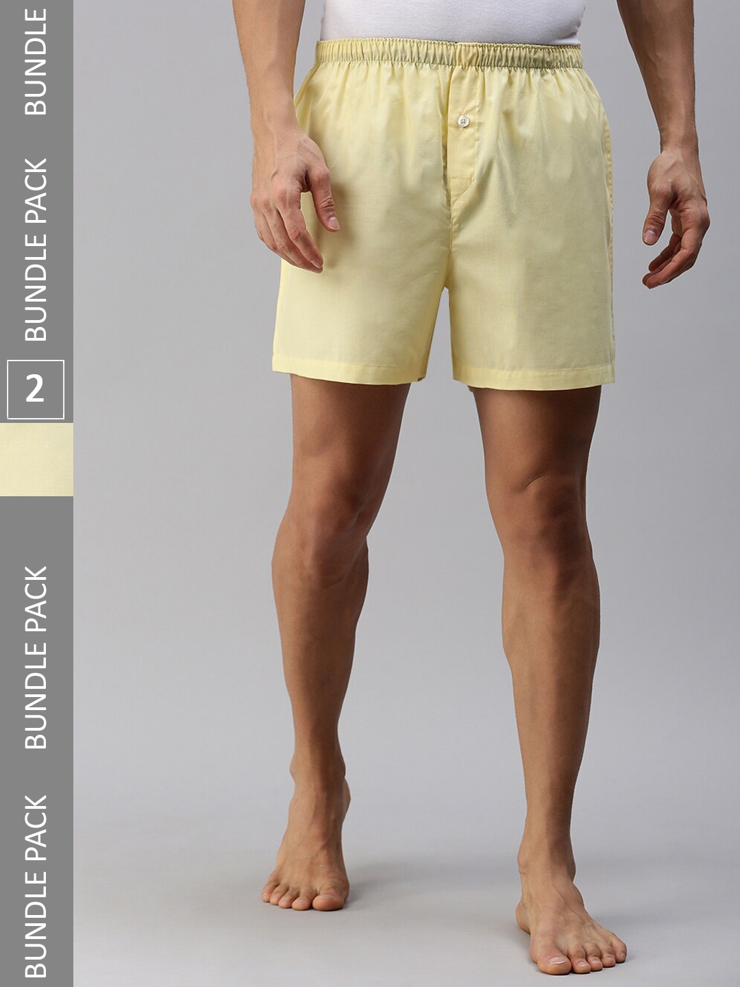 

Ramraj Men Plus Size Pack Of 2 Pure Cotton Boxers, Yellow
