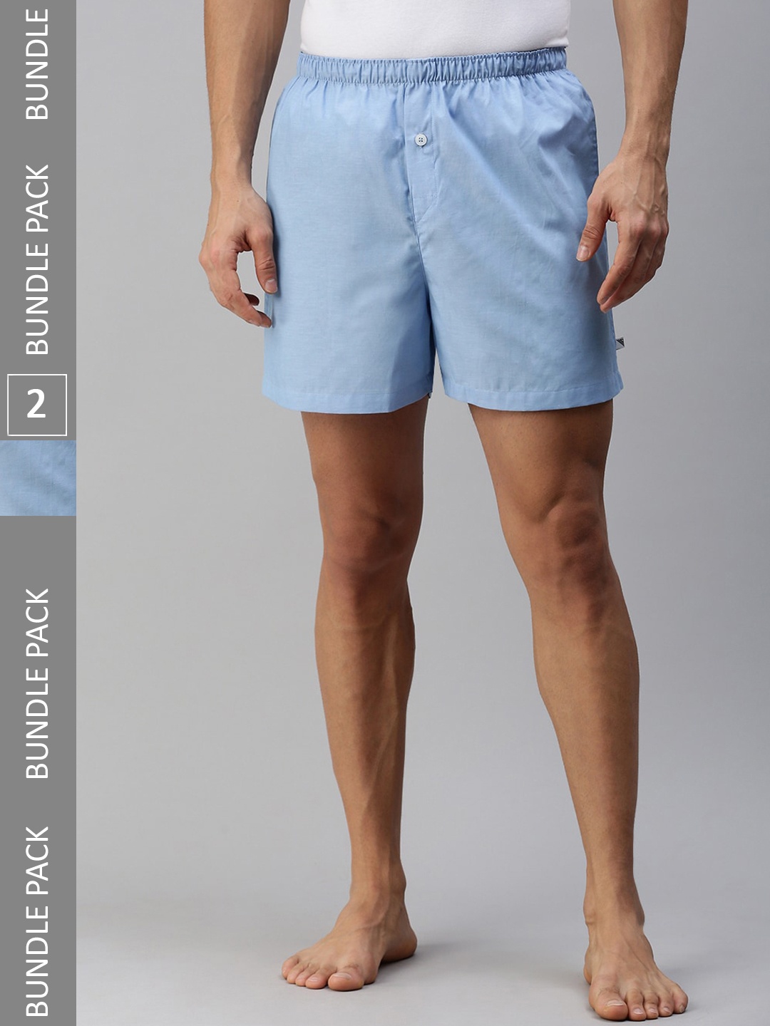 

Ramraj Men Plus Size Pack Of 2 Pure Cotton Boxers, Blue