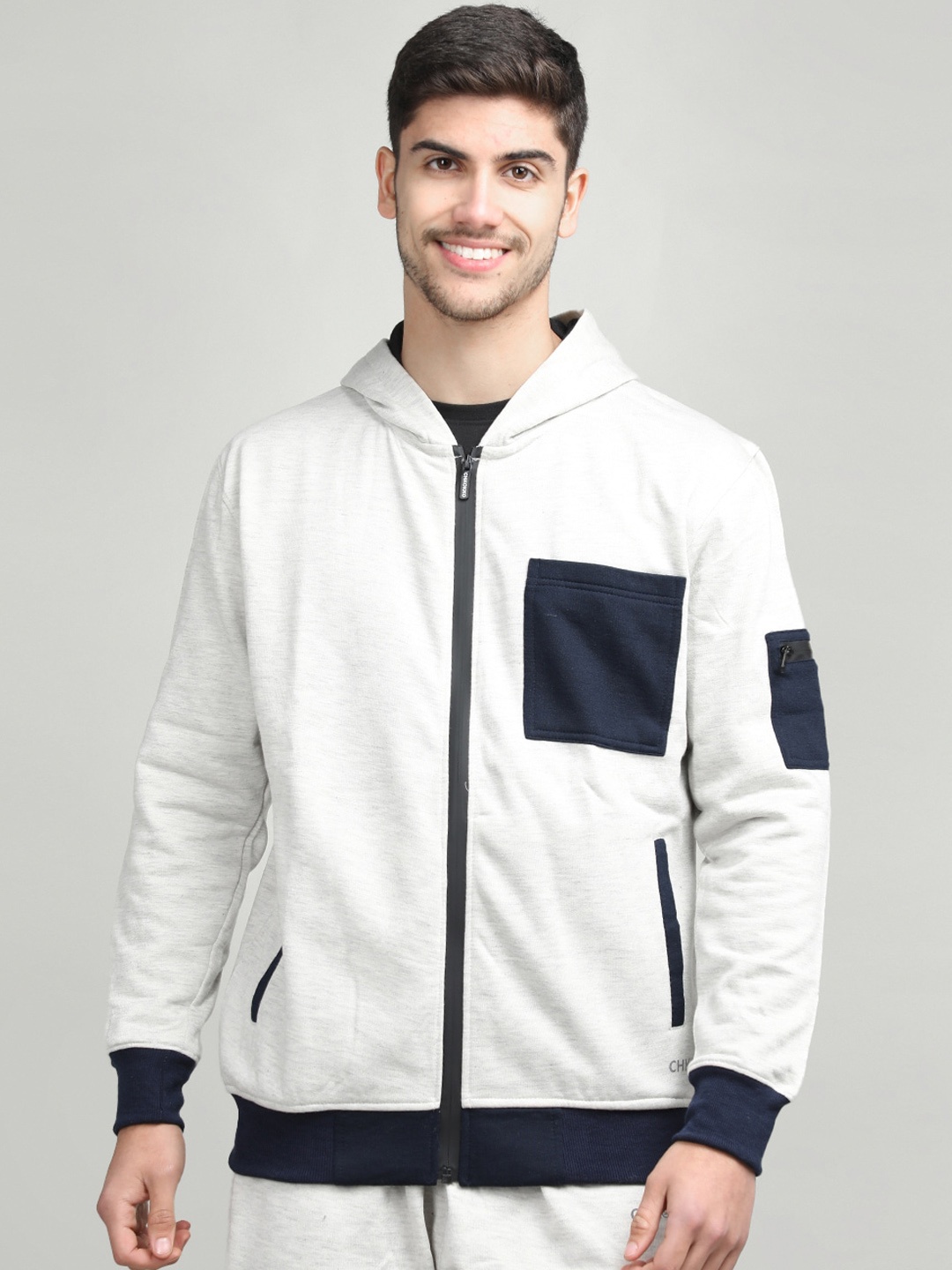 

CHKOKKO Men Outdoor Bomber Jacket, White