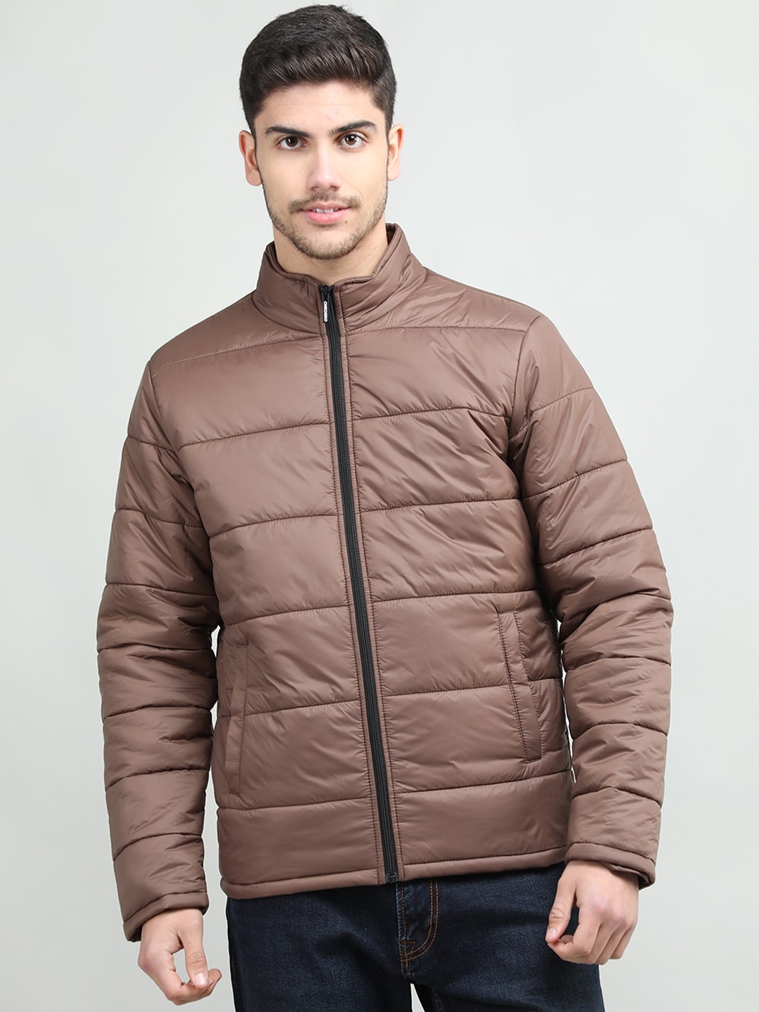 

CHKOKKO Men Lightweight Long Sleeves Regular Padded Jacket, Coffee brown