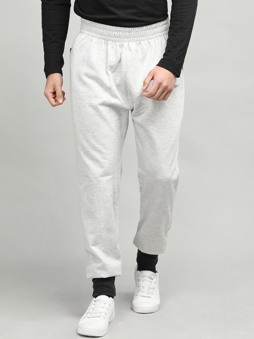 

CHKOKKO Men Cotton Joggers, Grey