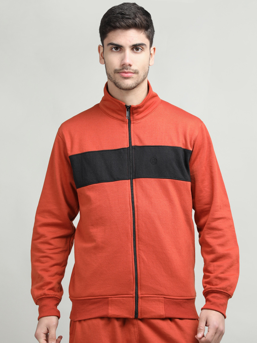 

CHKOKKO Men Solid Outdoor Sporty Jacket, Rust