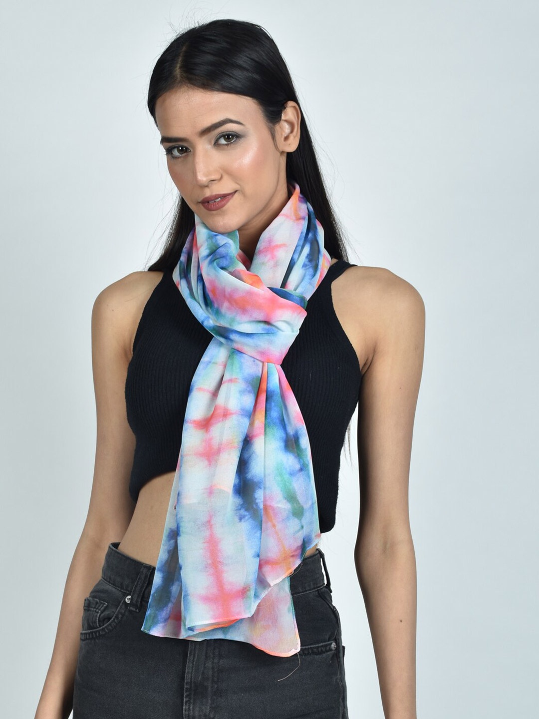 

Rajoria Instyle Women Printed Georgette Scarf, Blue