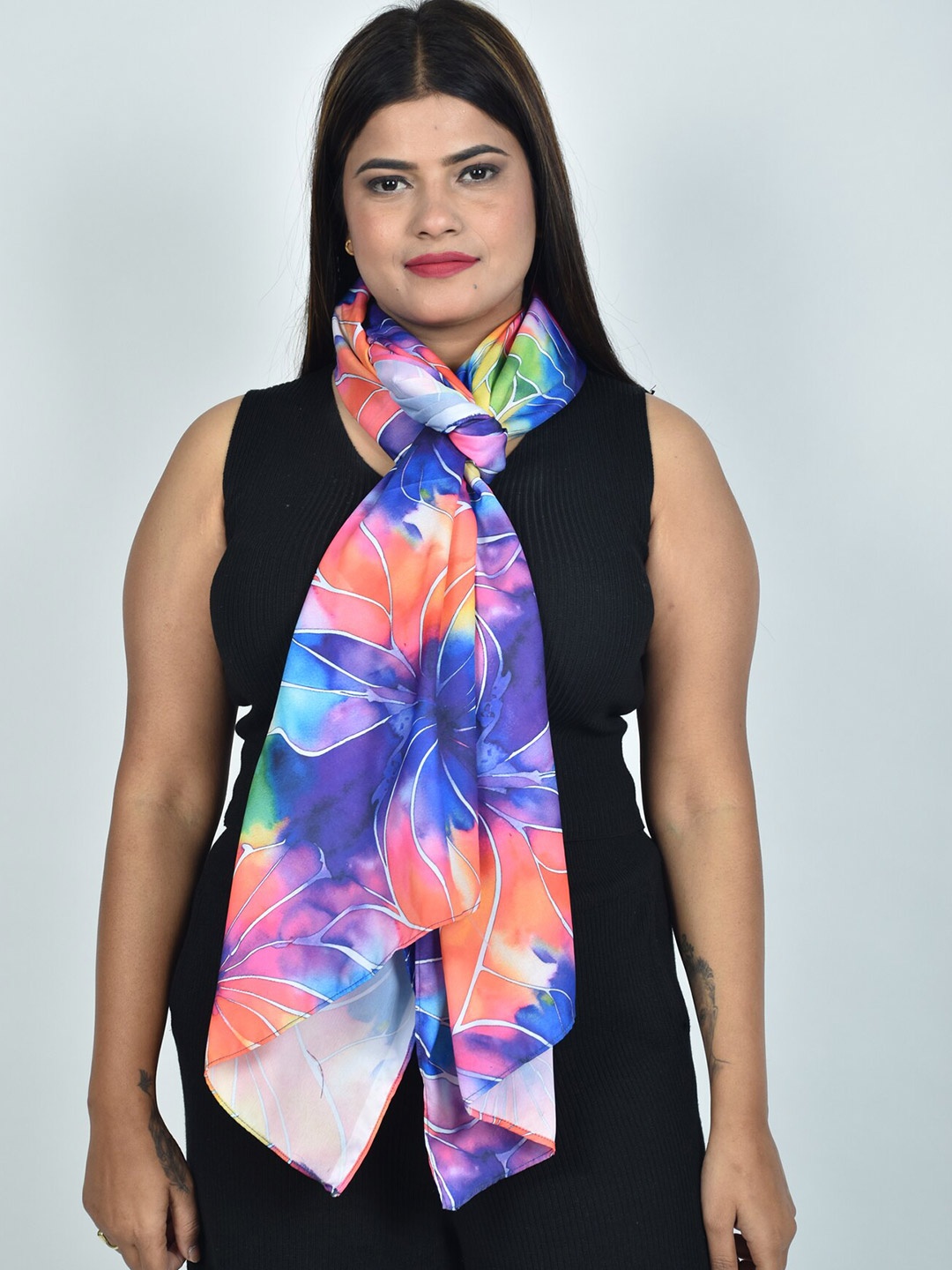 

Rajoria Instyle Women Printed Crepe Scarf, Blue